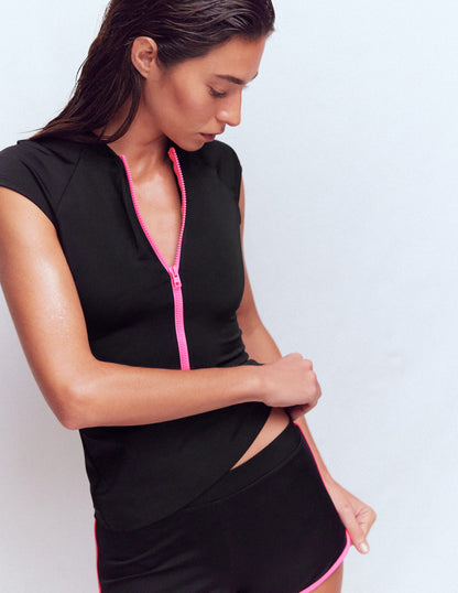 Badeshirt mit Flügelärmeln-Schwarz-5