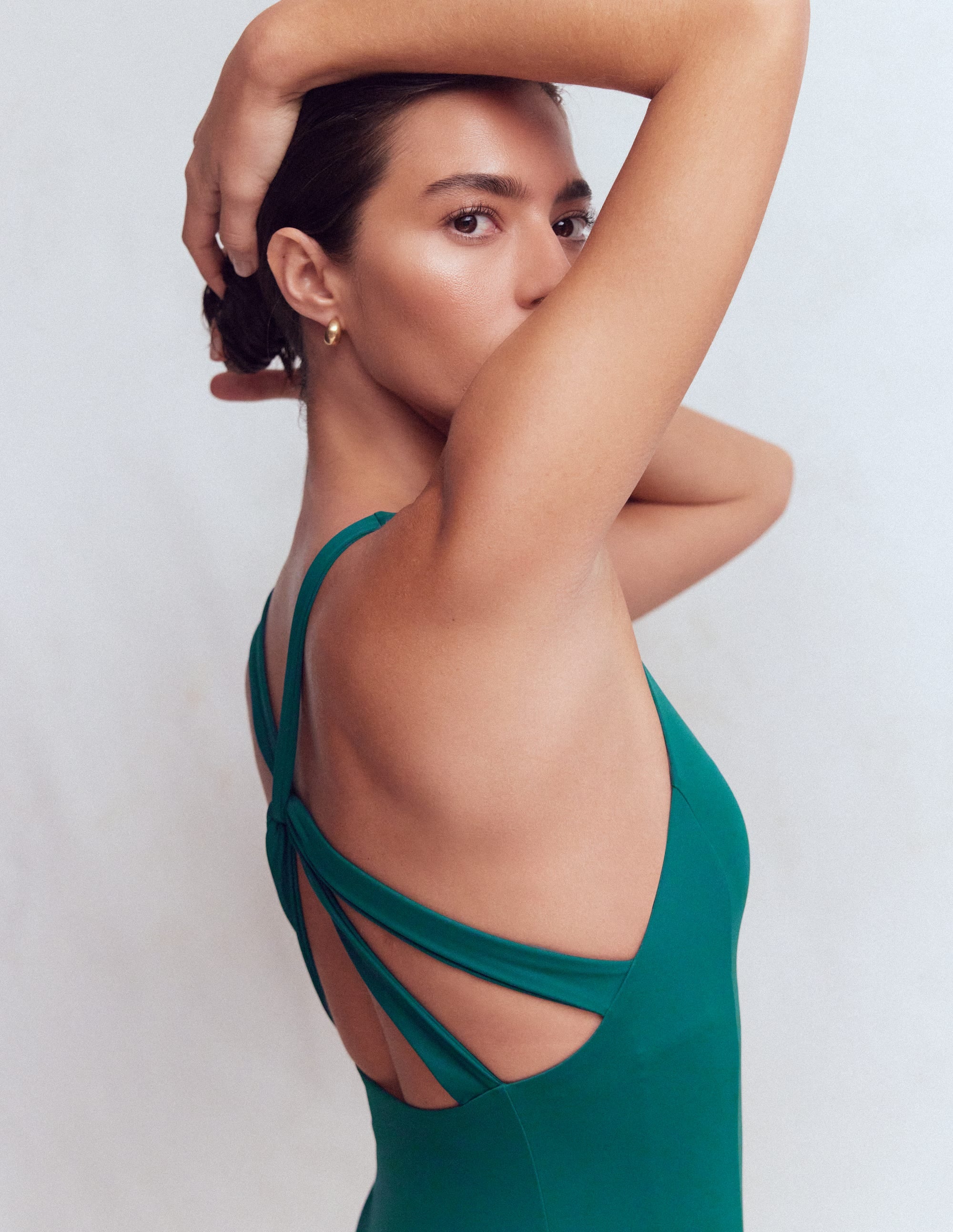 Maillot de bain avec bretelles à détails-Vert pacifique - Image 4