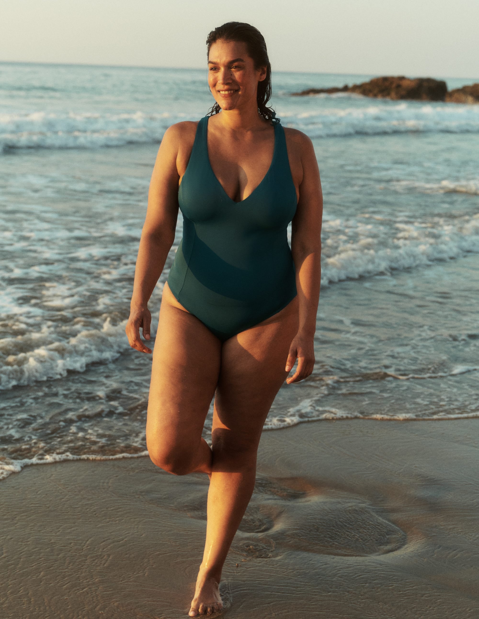Maillot de bain avec bretelles à détails-Vert pacifique - Image 5