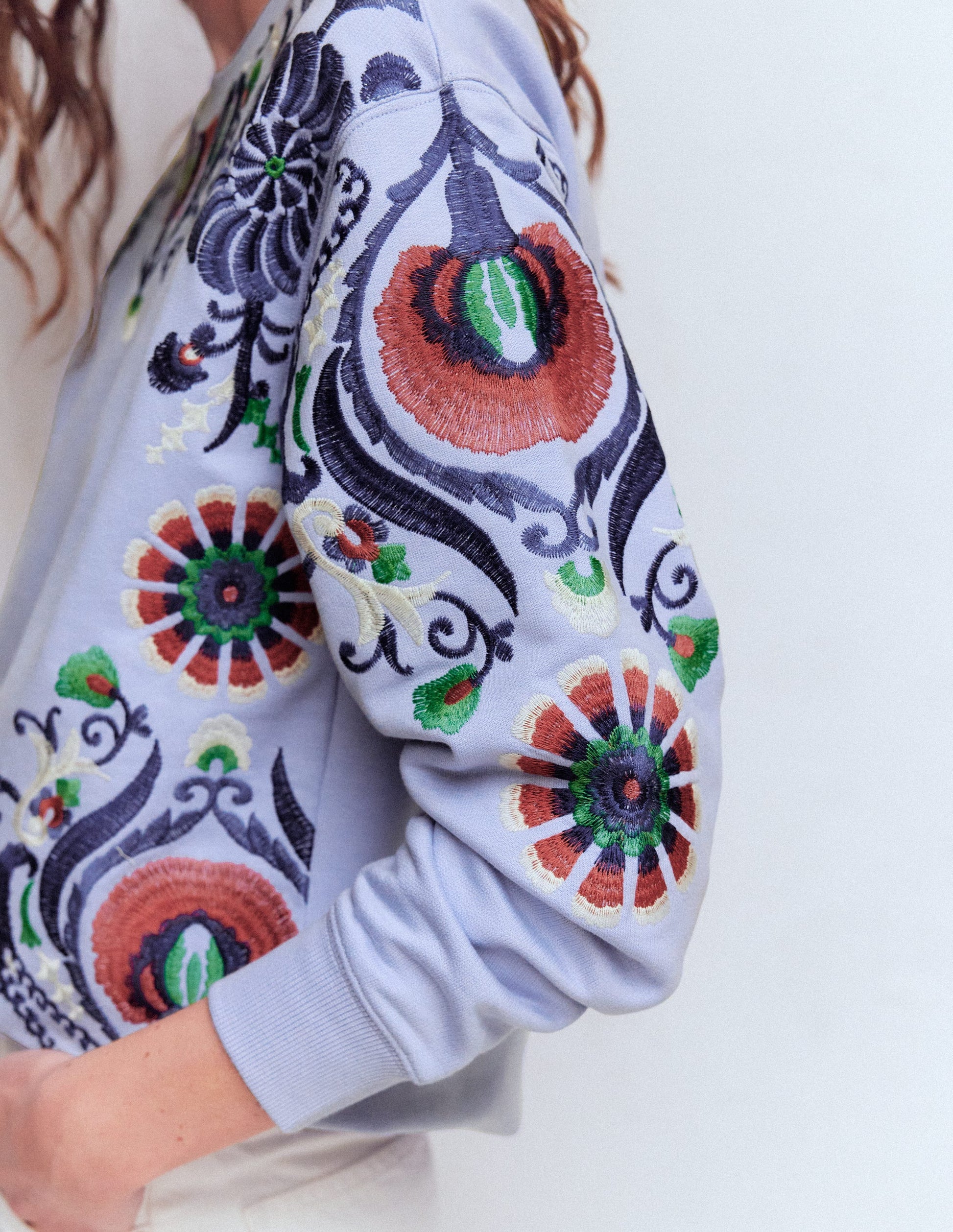 Emi Embroidered Sweatshirt-Light Blue Embroidery-2