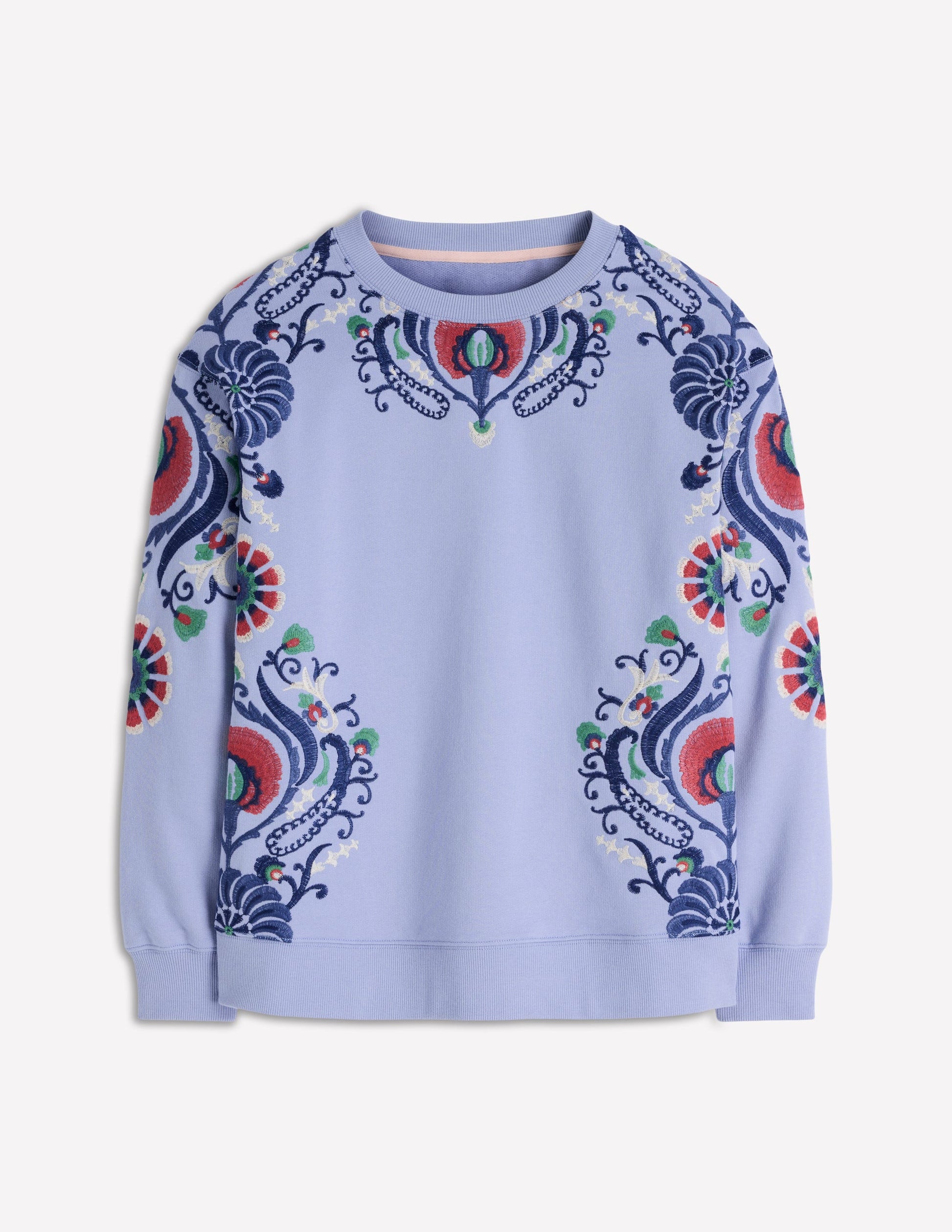 Emi Embroidered Sweatshirt-Light Blue Embroidery-6