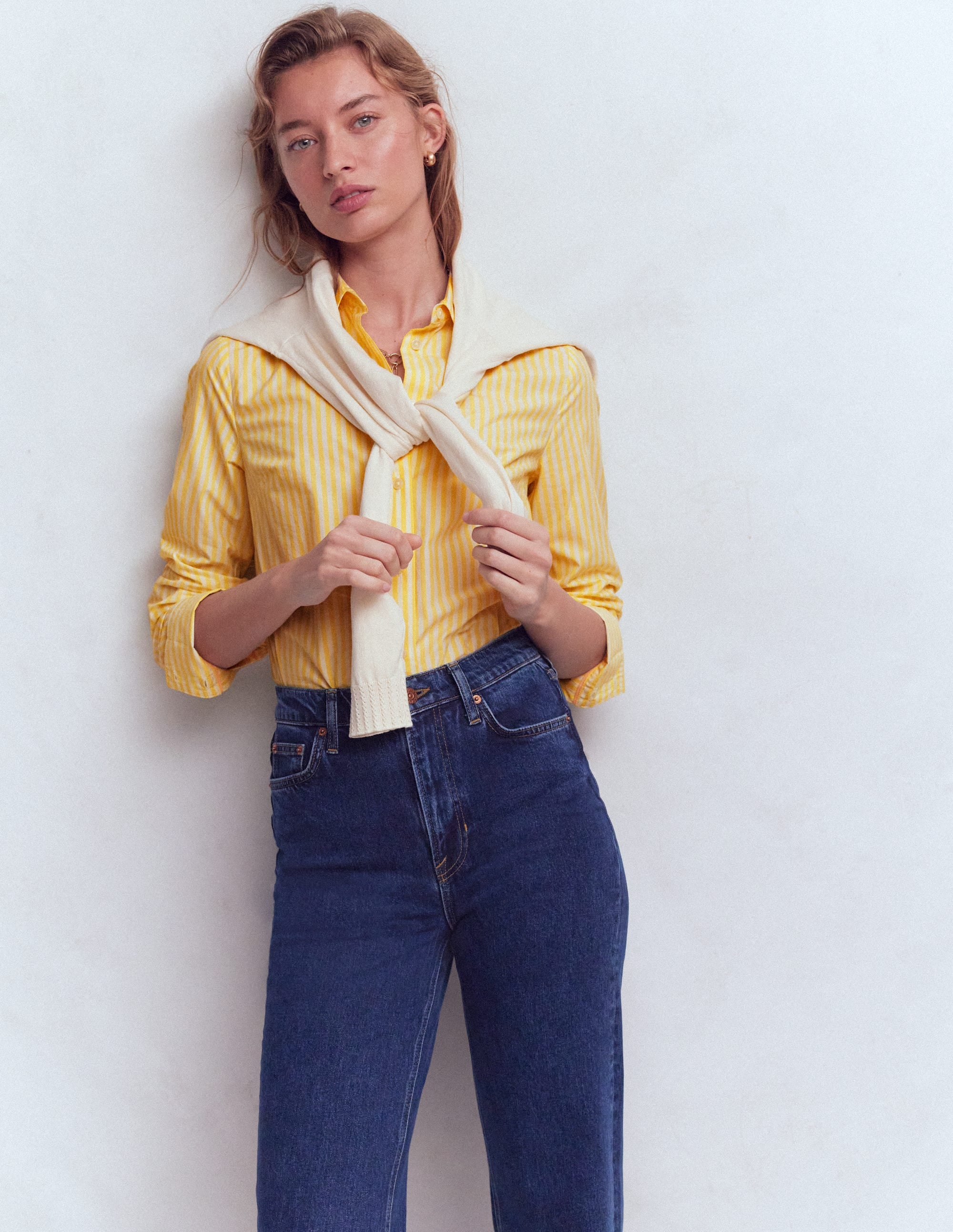 Chemise Sienna en coton-Rayé fin jaune - Image 4