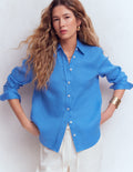 Chemise Sienna en lin-Bleu Régate