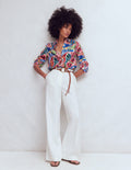 Chemise Sienna en lin-Multi, motif Enchanted Paisley