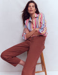Sienna Leinenhemd-Rosa, Grün, Lila Bunt