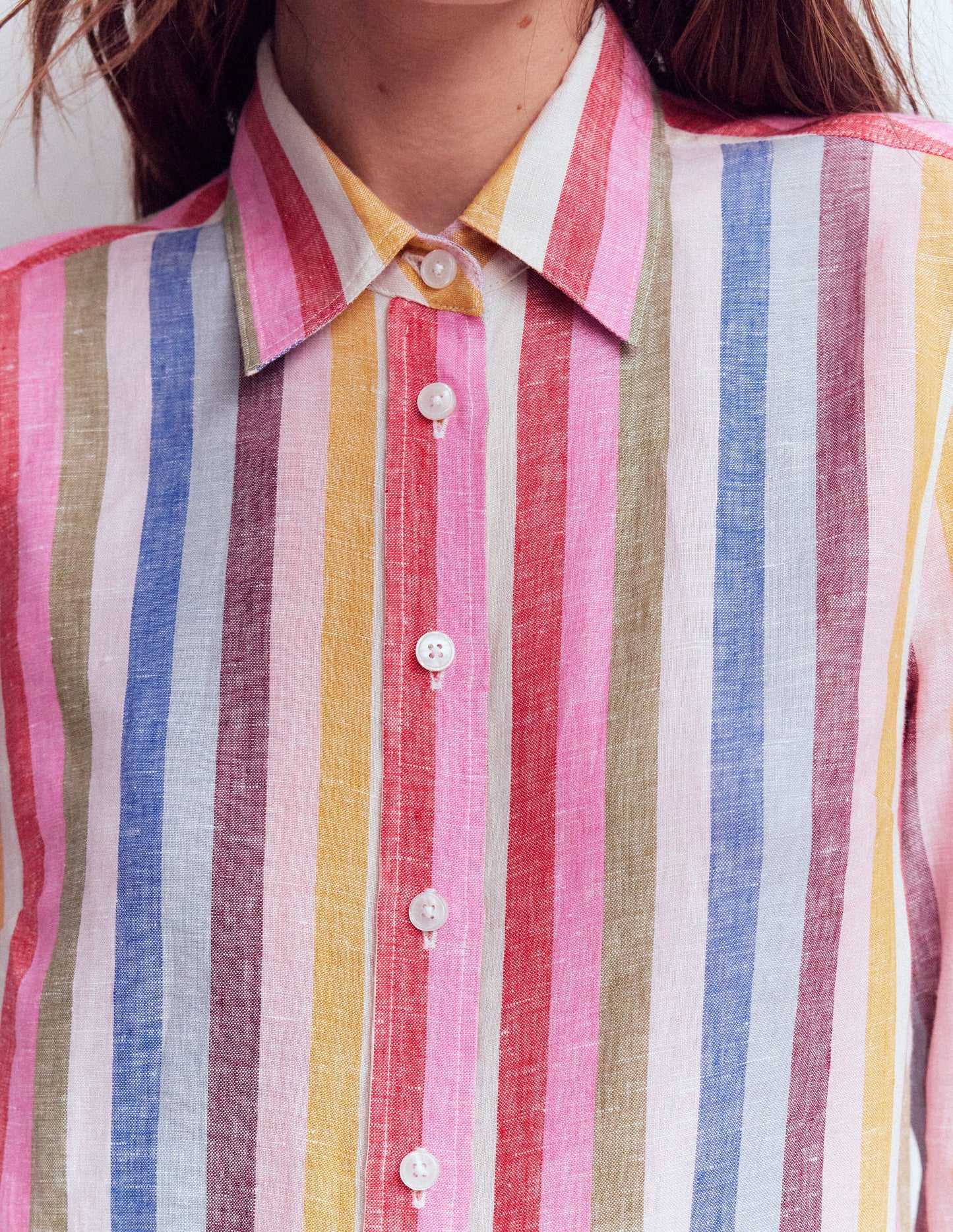 Chemise Sienna en lin-À Rayures Multicolores