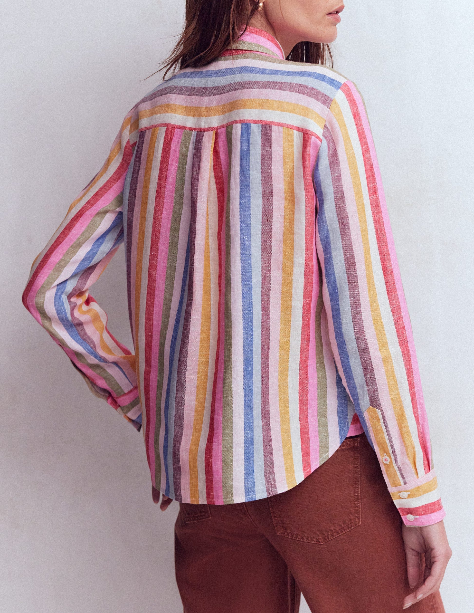 Chemise Sienna en lin-À Rayures Multicolores-4
