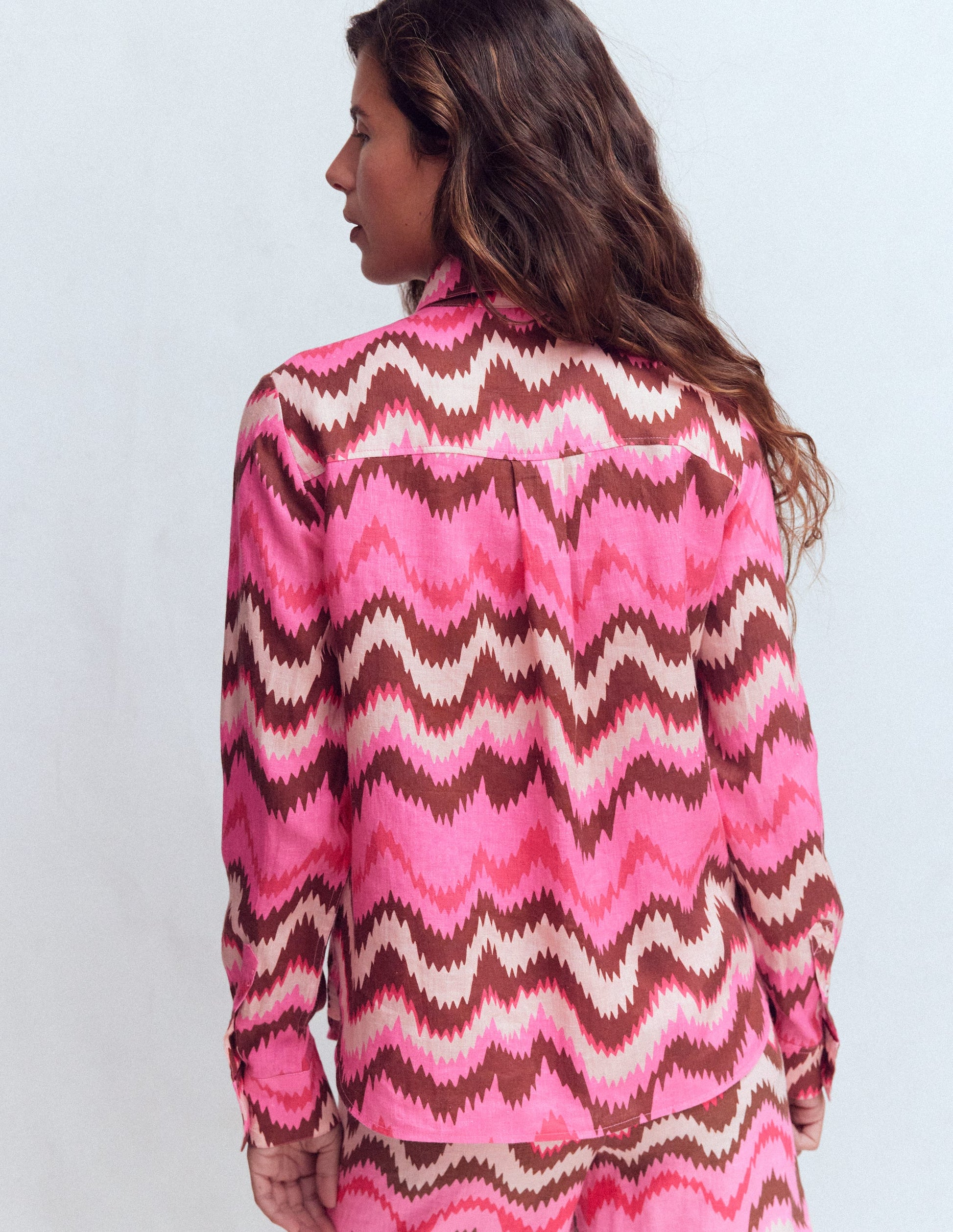 Sienna Leinenhemd-Pink Power, Aztekenmuster-3