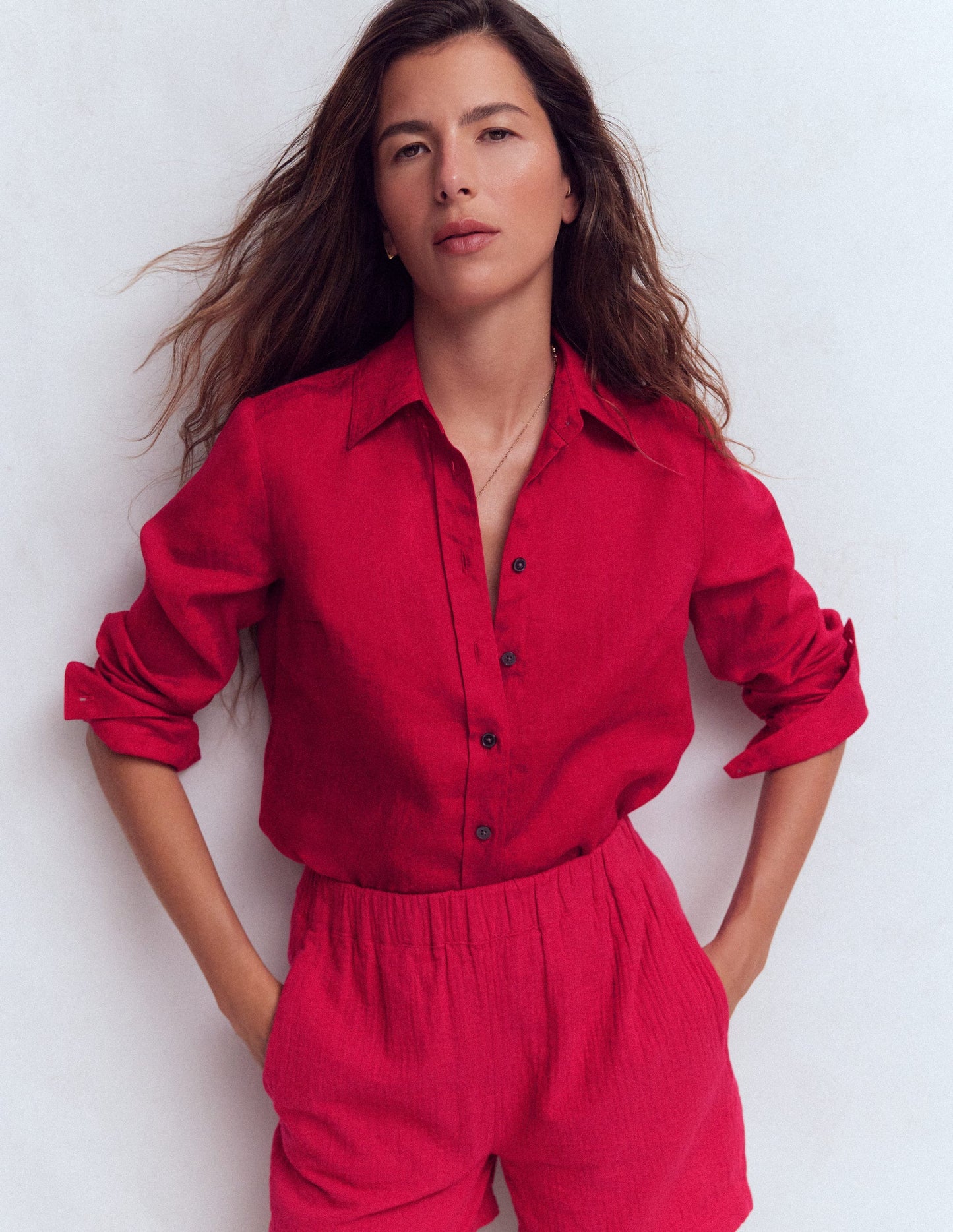 Sienna Leinenhemd-Granatapfel