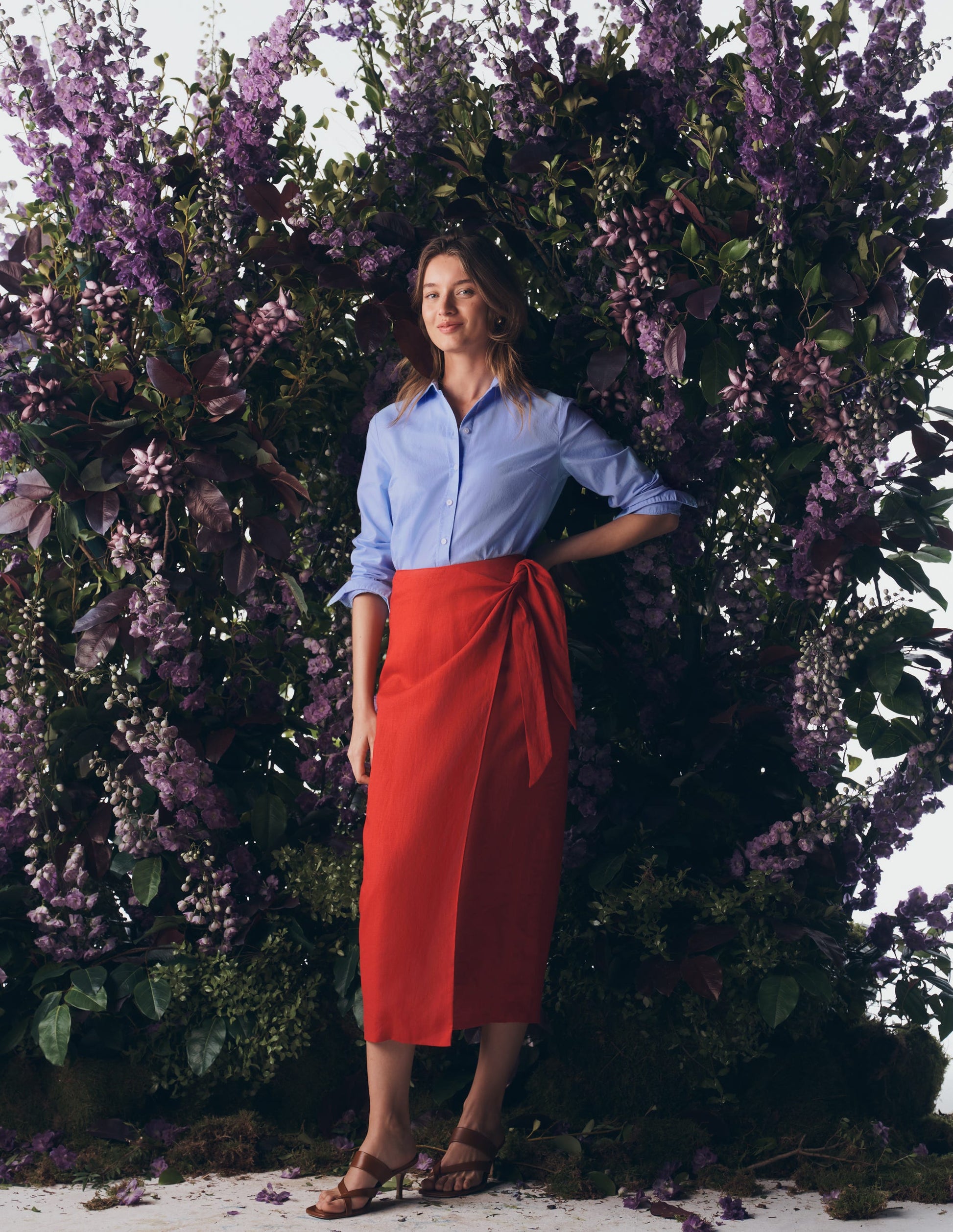 Sadie Lockeres Baumwollhemd-Oxford-Blau-7