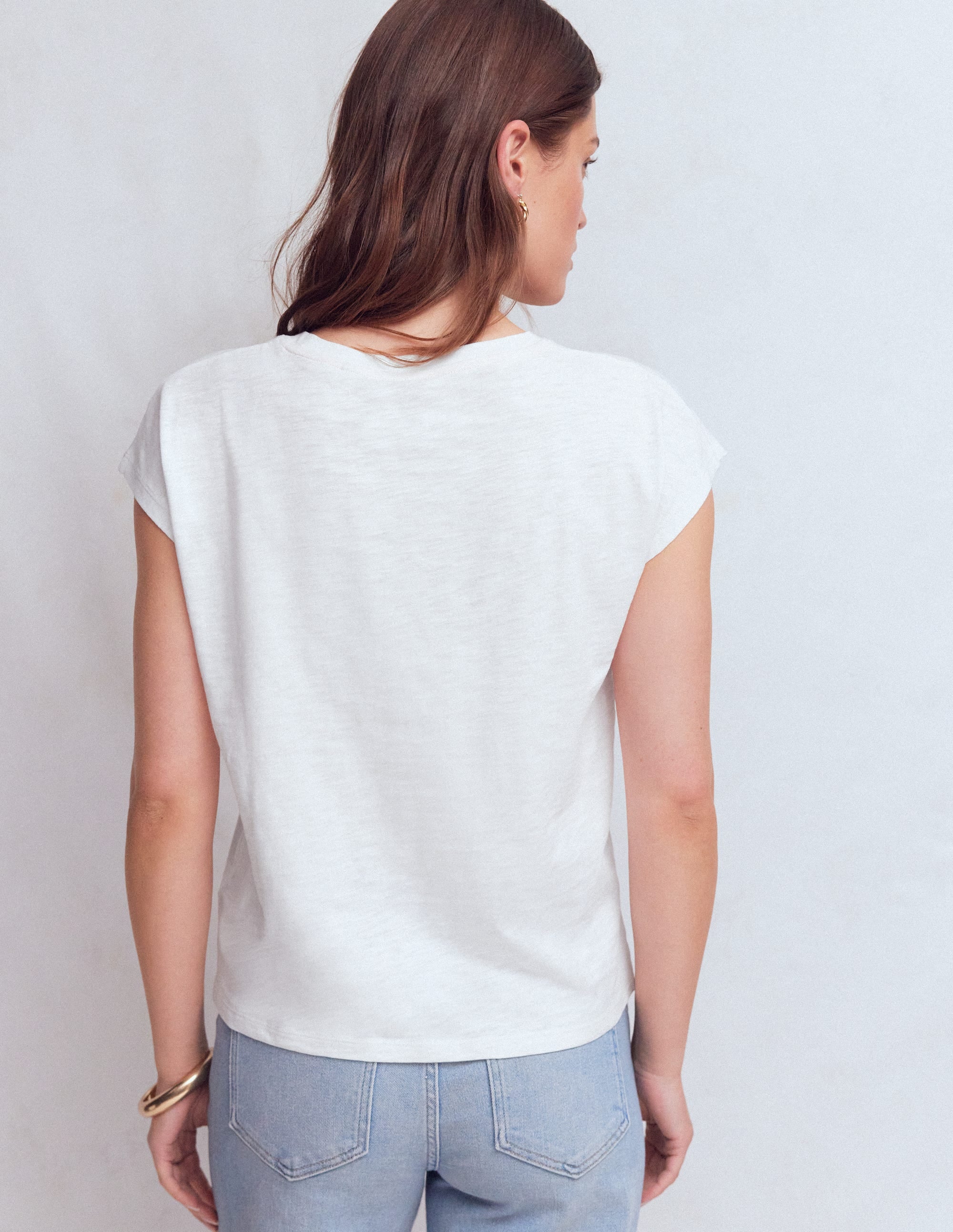 Bedrucktes T-Shirt mit Flammgarn-Weiß - Image 3