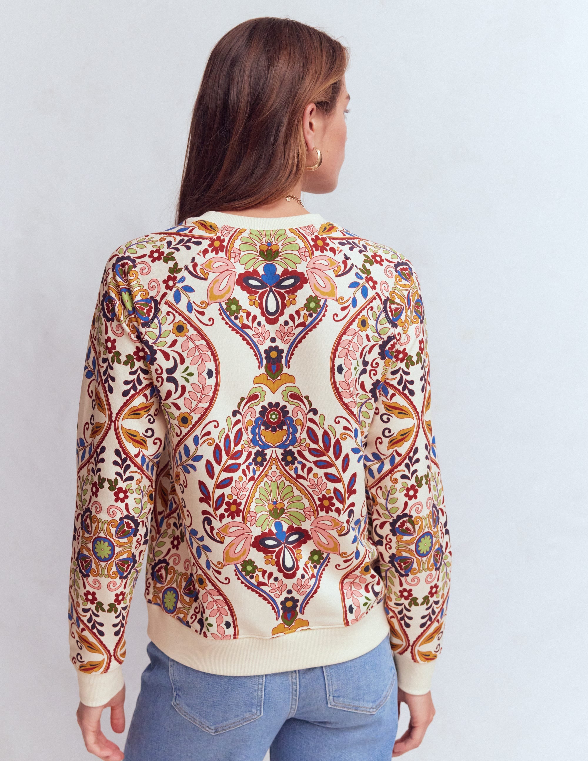 Rosa Bedrucktes Sweatshirt-Bunt, Verwunschene Gardenie - Image 3