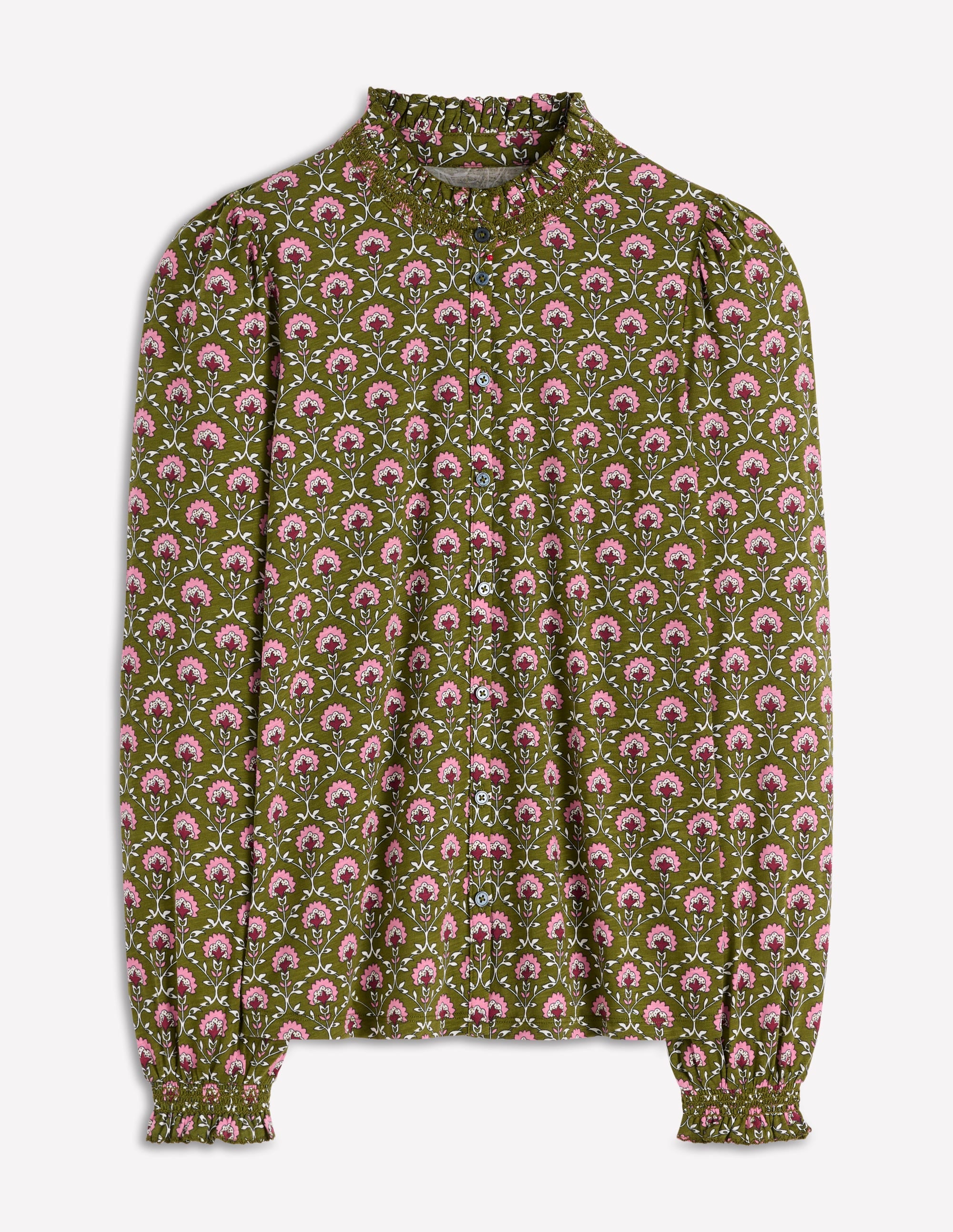 Chemise Effie à smocks-Éphémère, motif Flower Lattice - Image 6