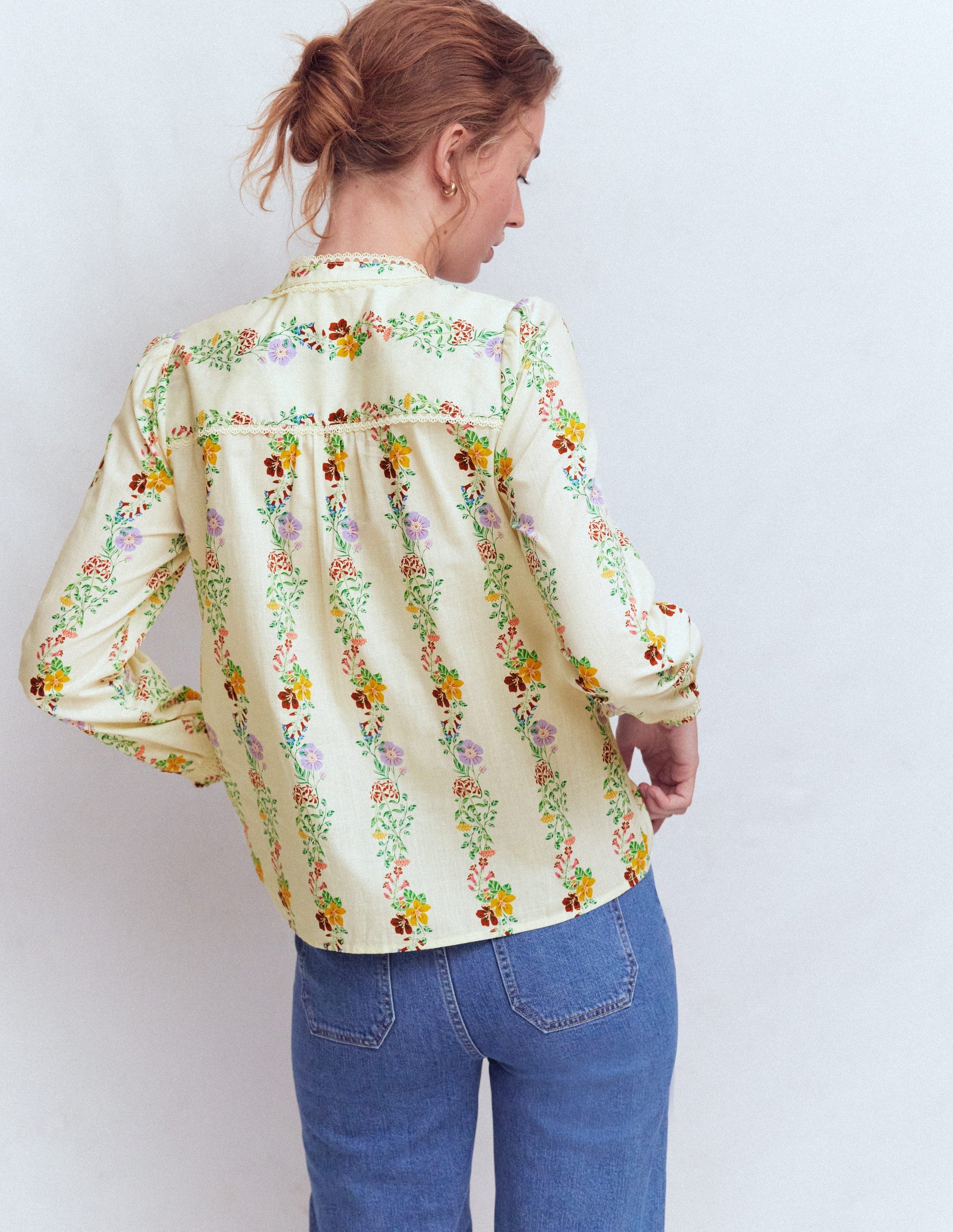 Top Rhea en coton à détails intégrés-Multi, motif Blossom Trail-3