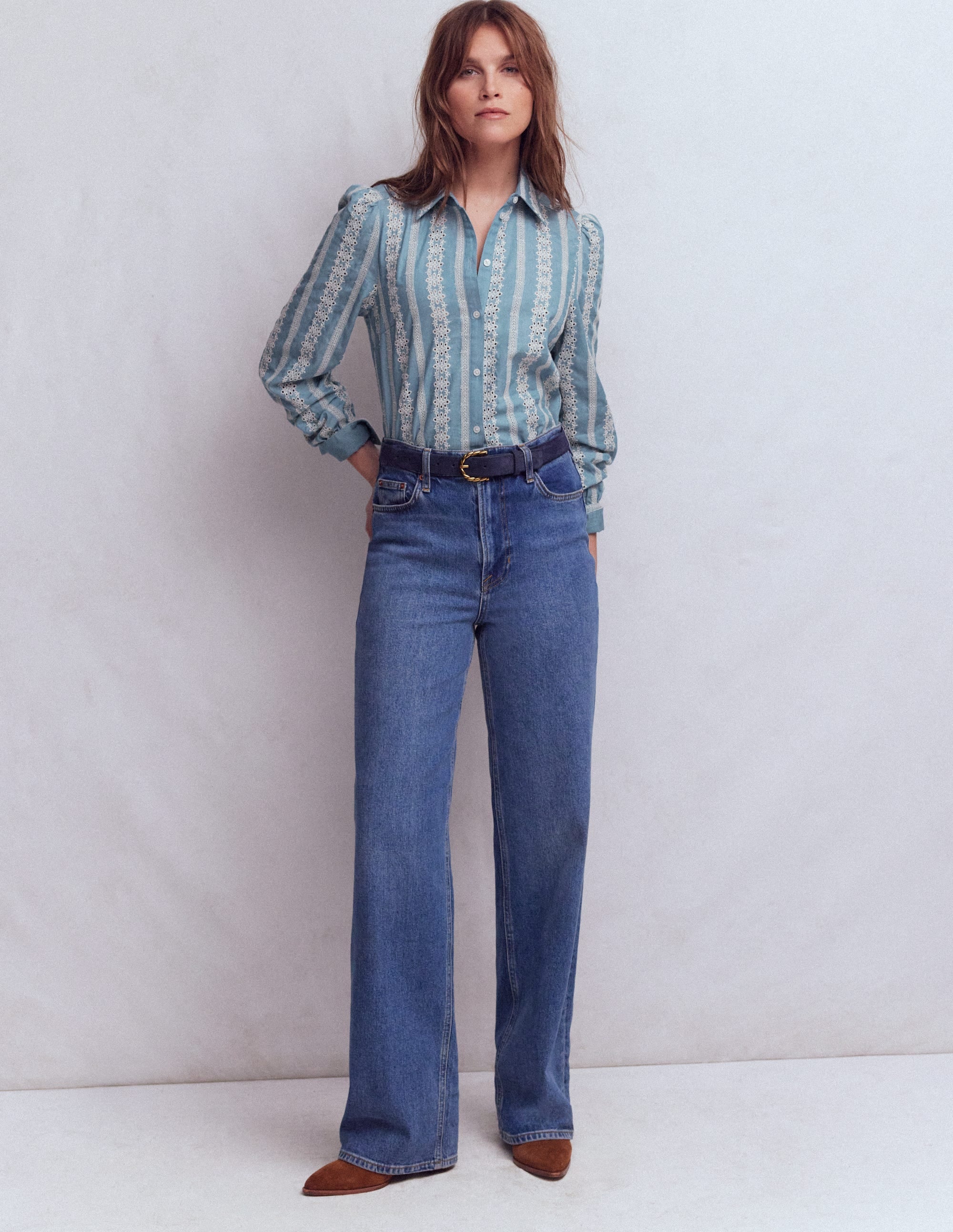 Cara Jeanshemd-Blau Lochstickerei - Image 4