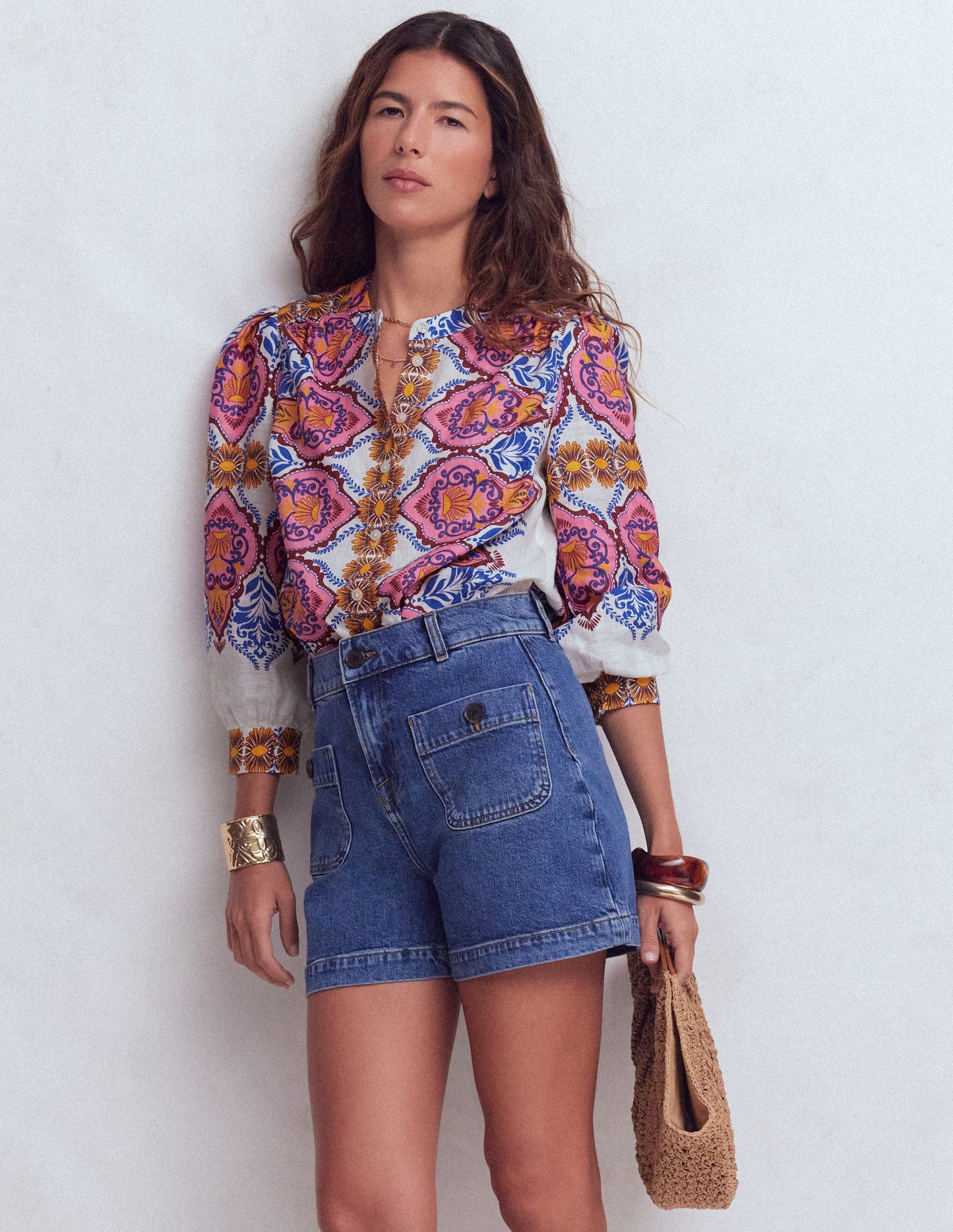 Alicia Linen Top-Multi, Ornamental Garden