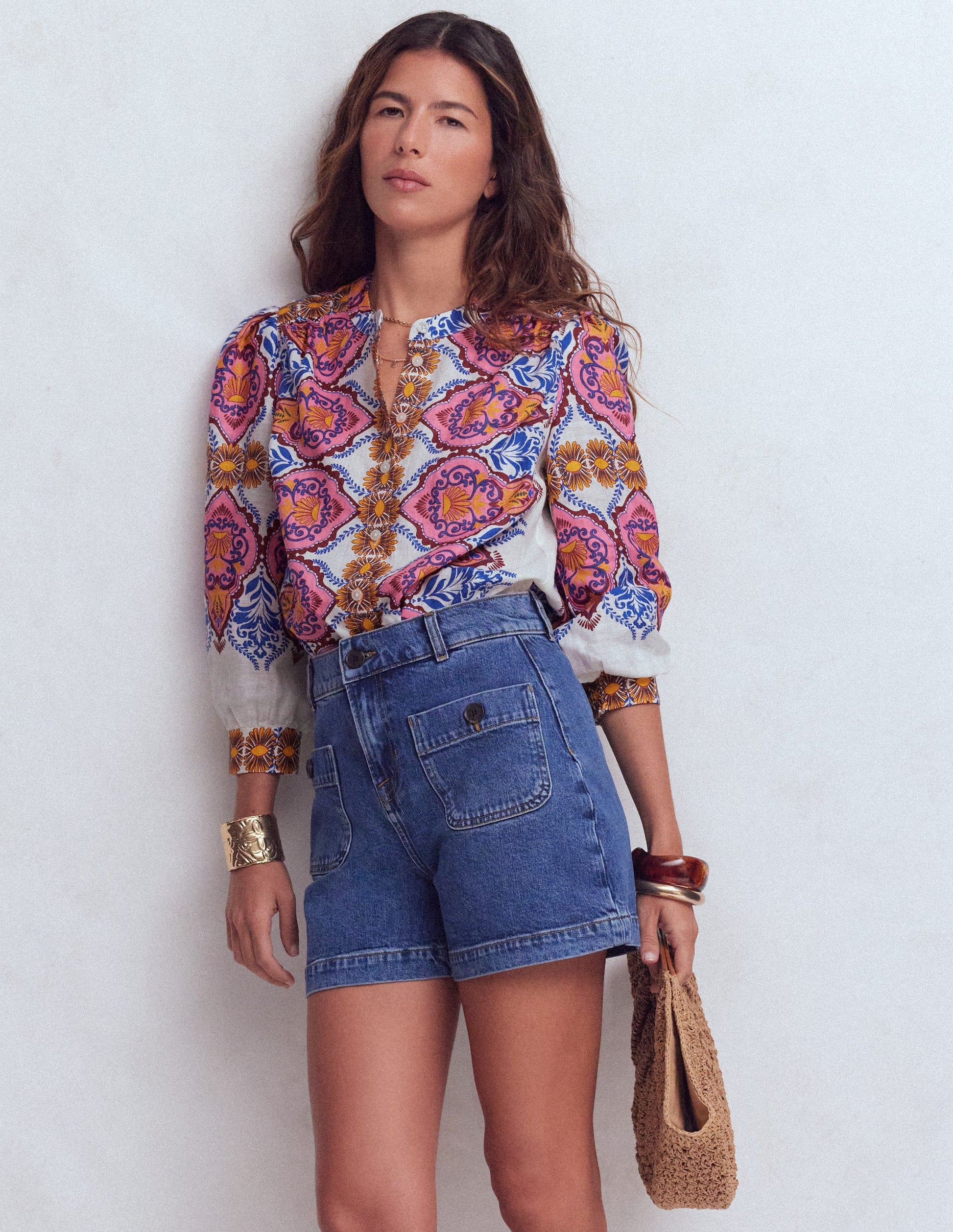 Alicia Linen Top-Multi, Ornamental Garden-4