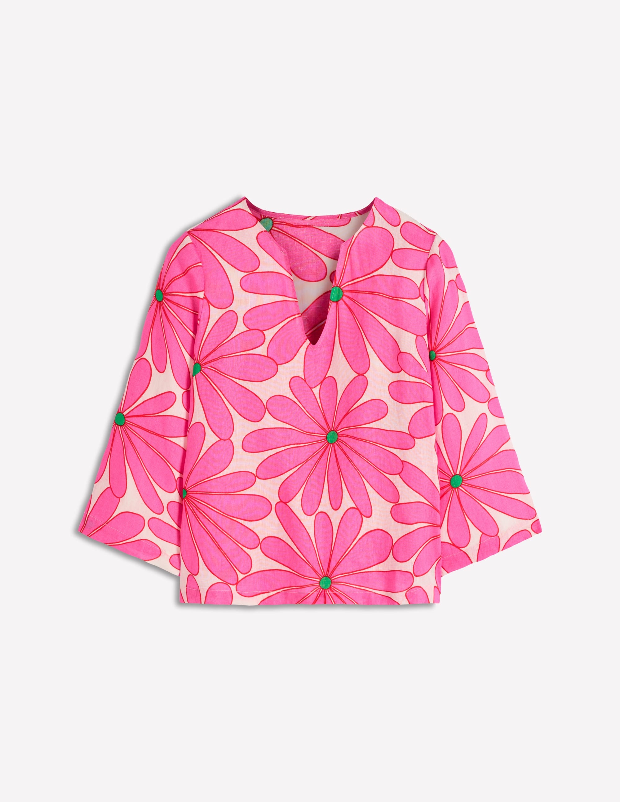 Cleo Leinenoberteil-Rosa, Gänseblümchen - Image 7