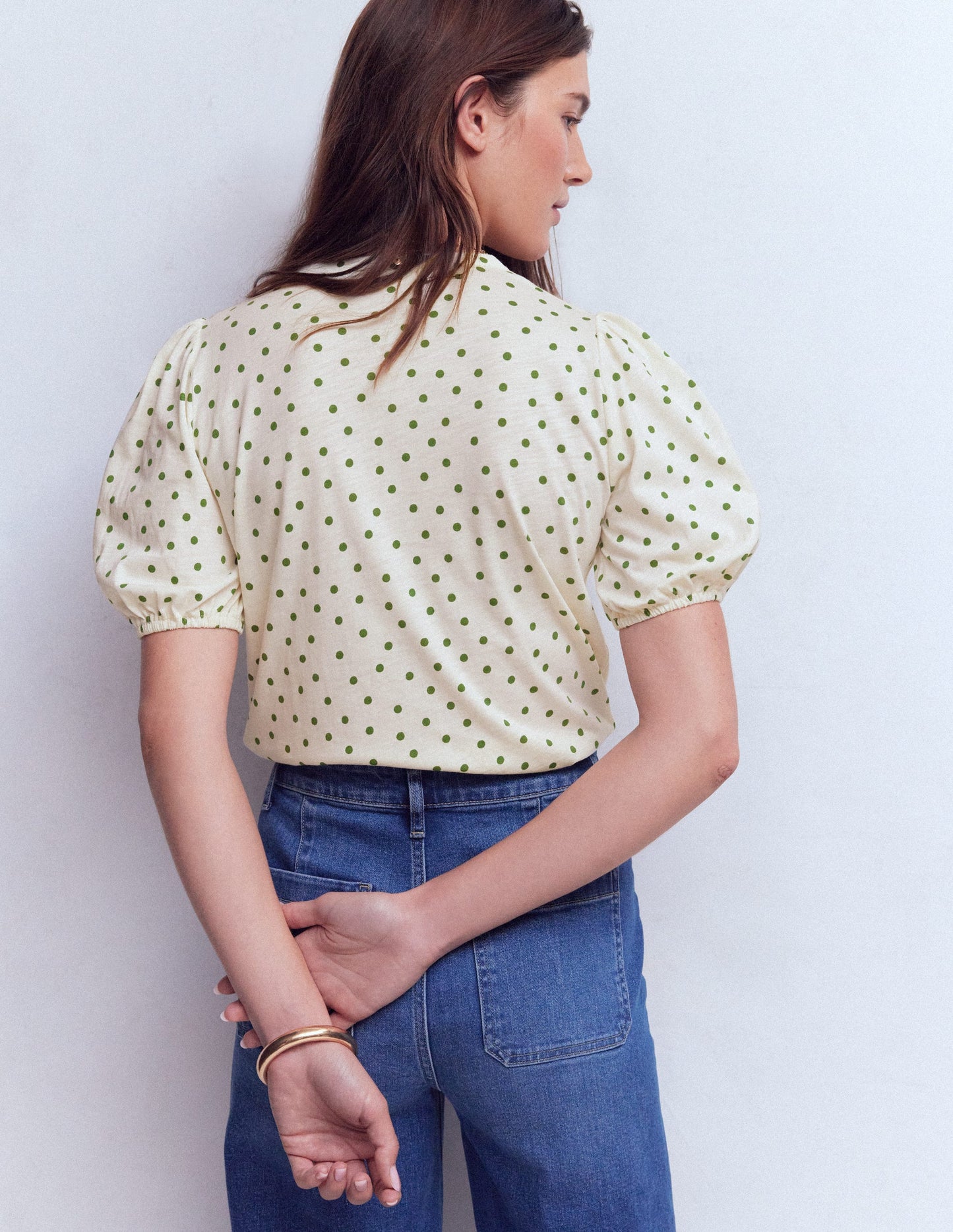 Chemise manches courtes Mya à smocks-Papyrus, pois peints