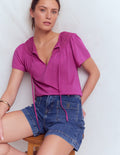 Edi T-Shirt mit Besatz-Passionsblume