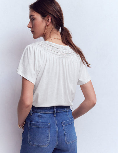 Edi Trim Detail T-shirt-White-3