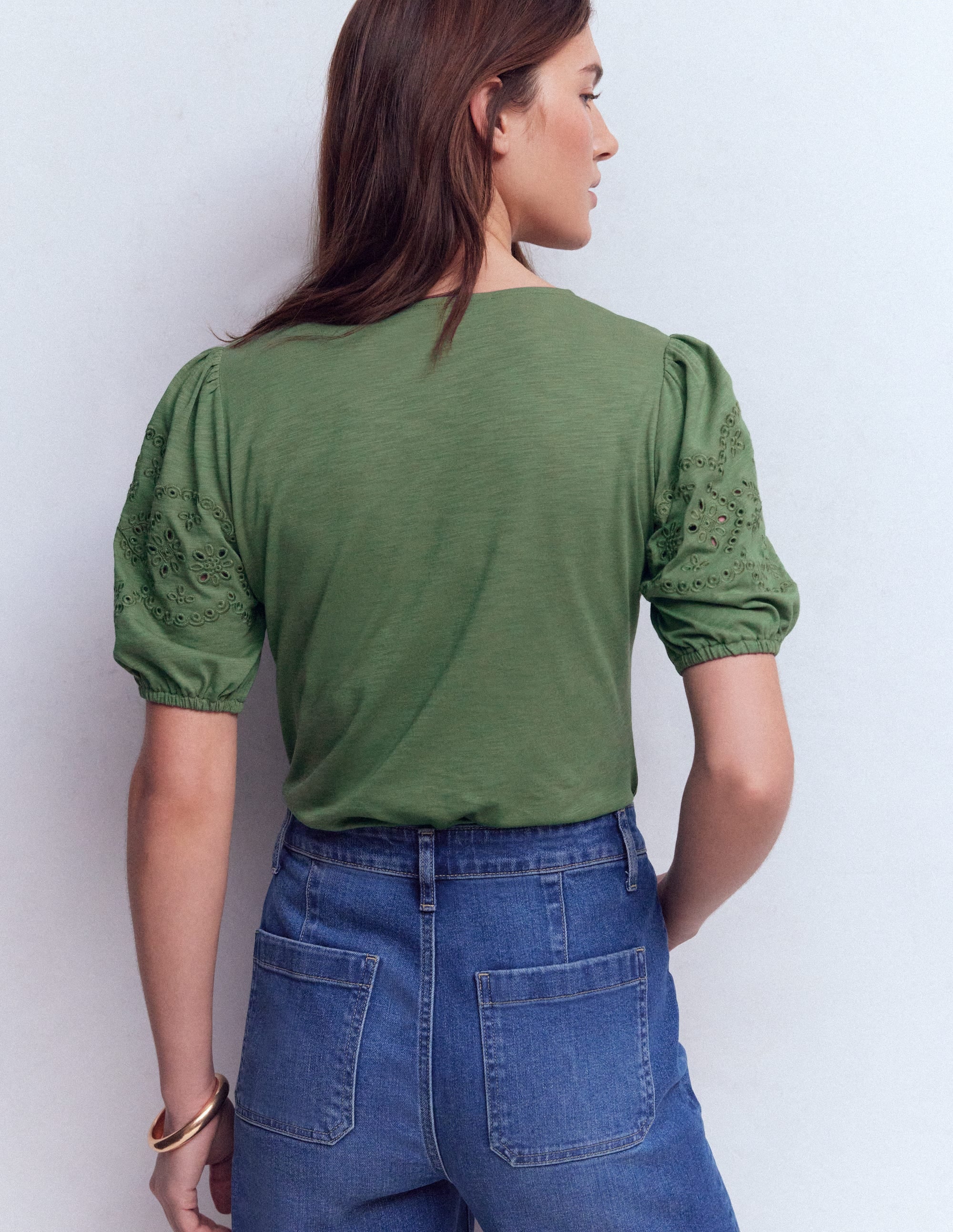 Top Ada à broderie anglaise-Vert Saule - Image 3