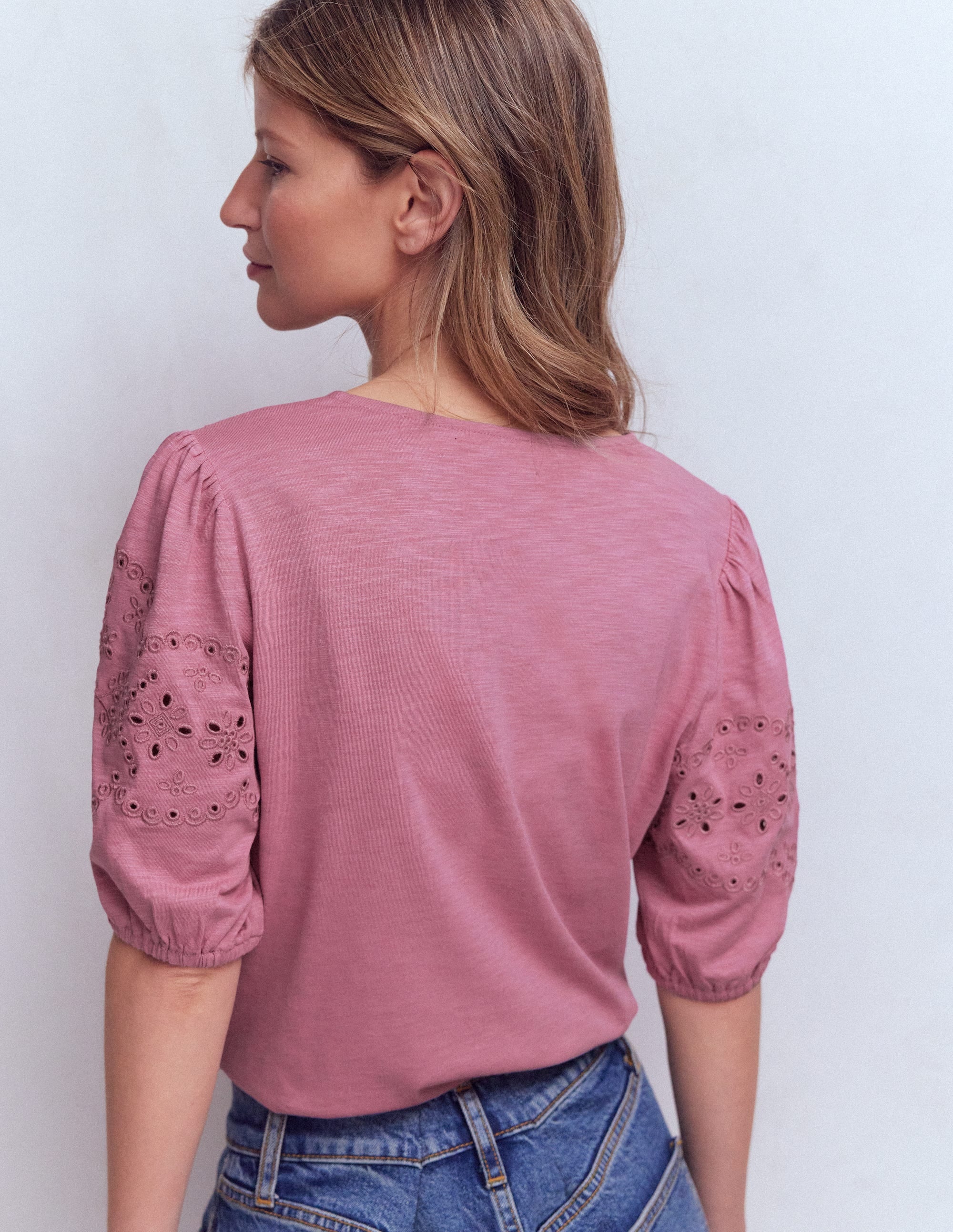 Top Ada à broderie anglaise-Lilas - Image 3