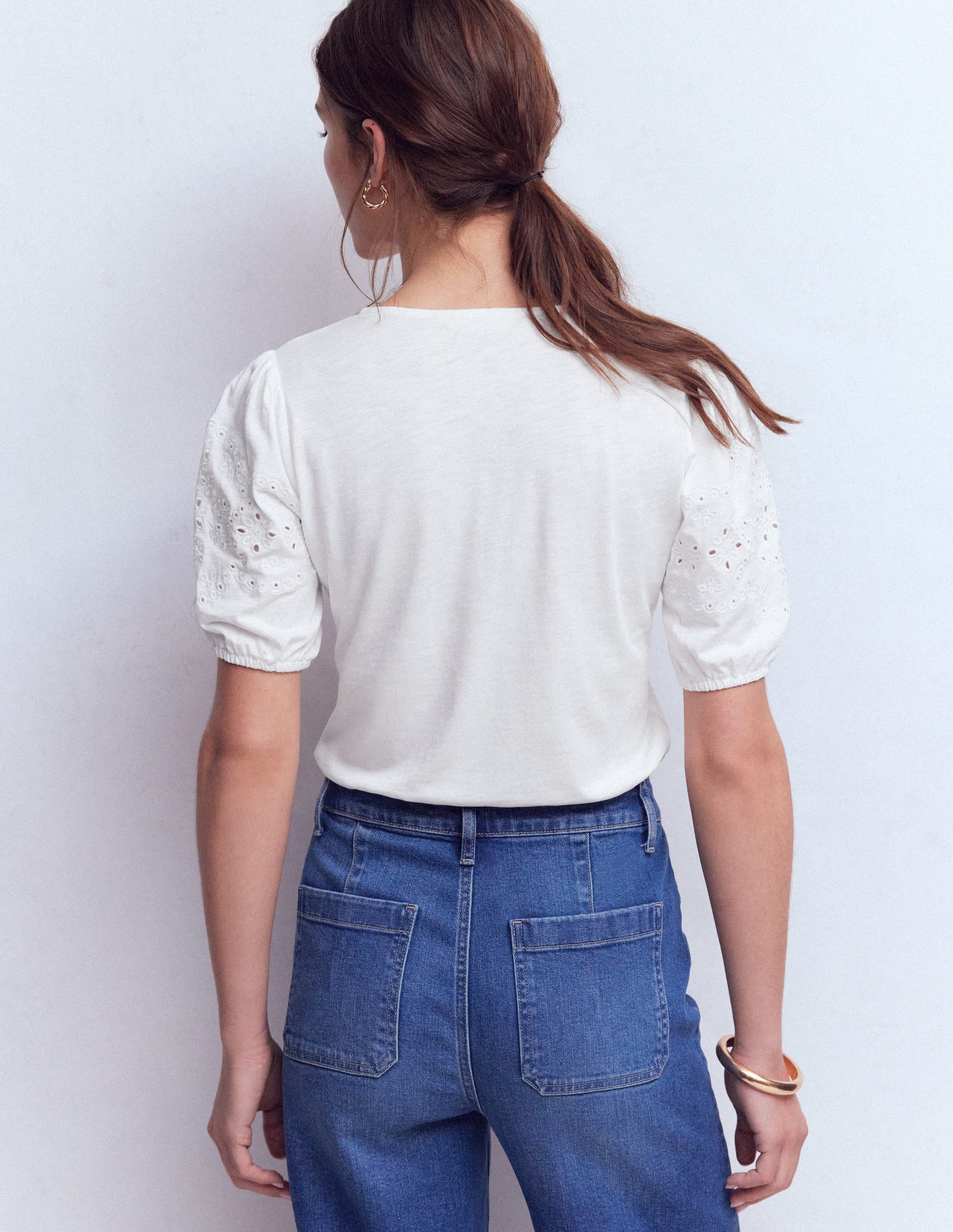Top Ada à broderie anglaise-Blanc - Image 3