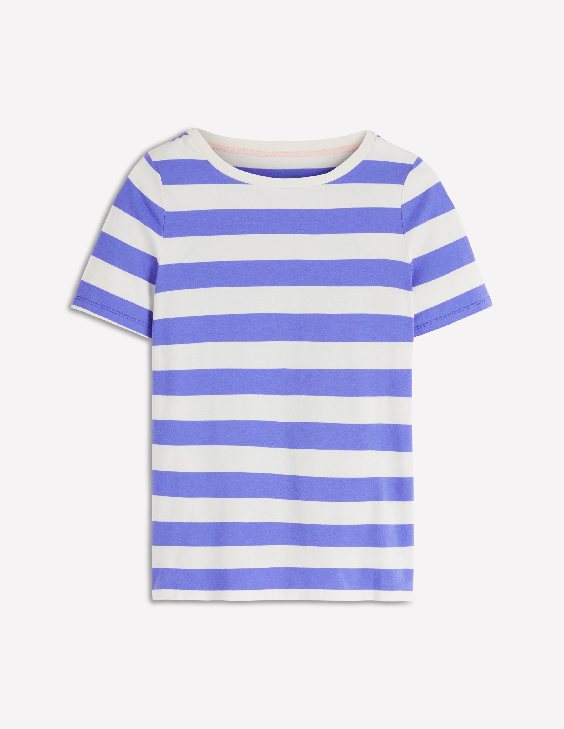 Olivia Kurzärmliges Bretonshirt-Baja-Blau und Naturweiß Streifen-6