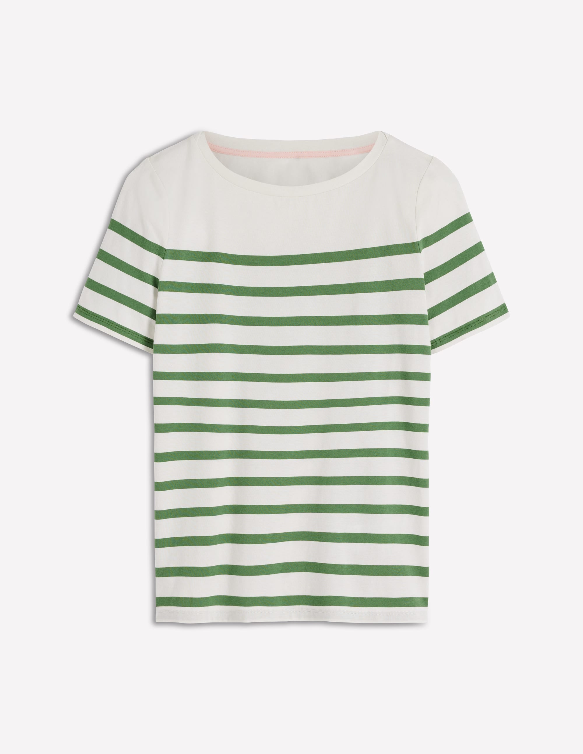 Olivia Kurzärmliges Bretonshirt-Fairway-Grün und Naturweiß Streifen - Image 5