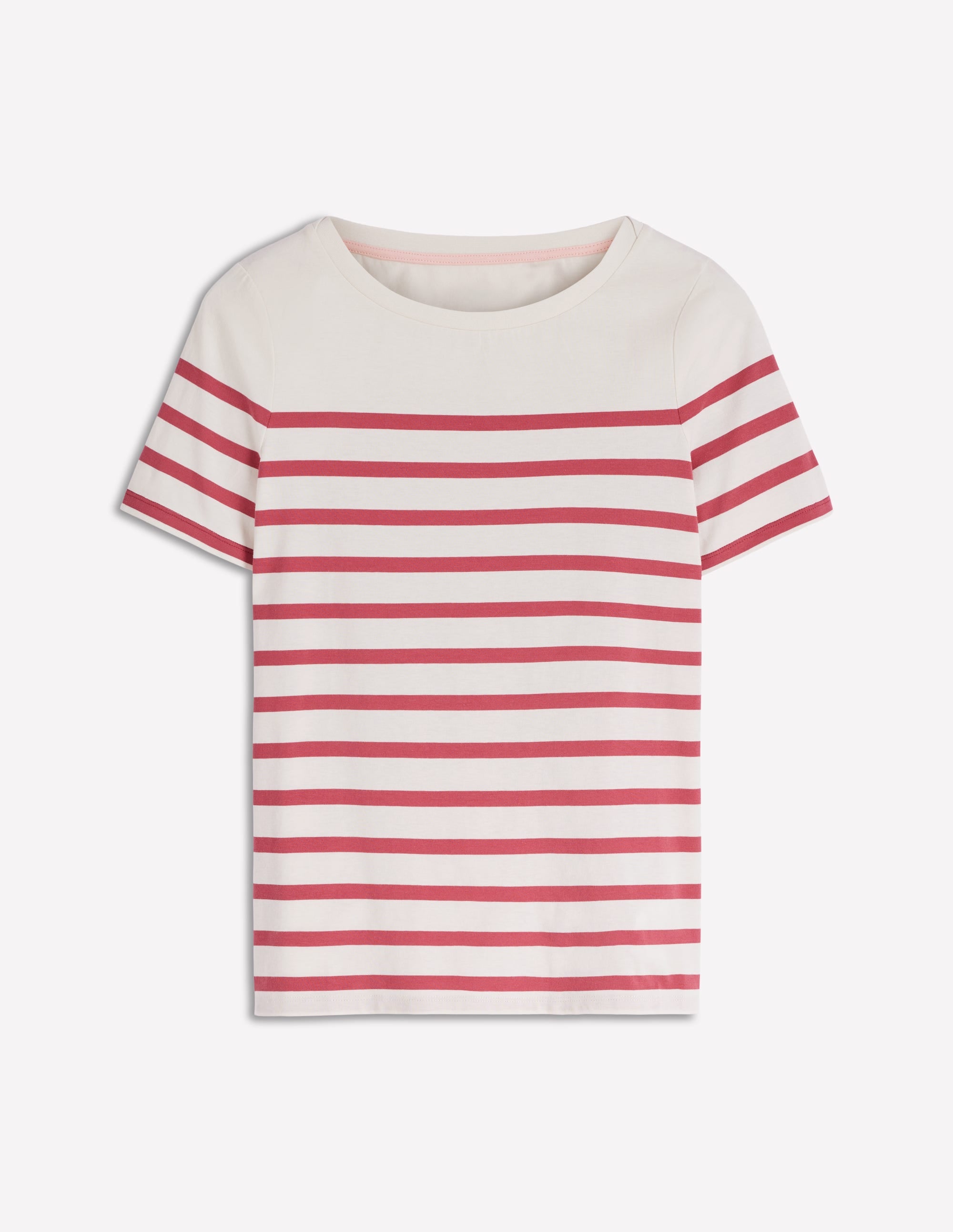 Olivia Kurzärmliges Bretonshirt-Erdiges Rot, Naturweiß Streifen - Image 6