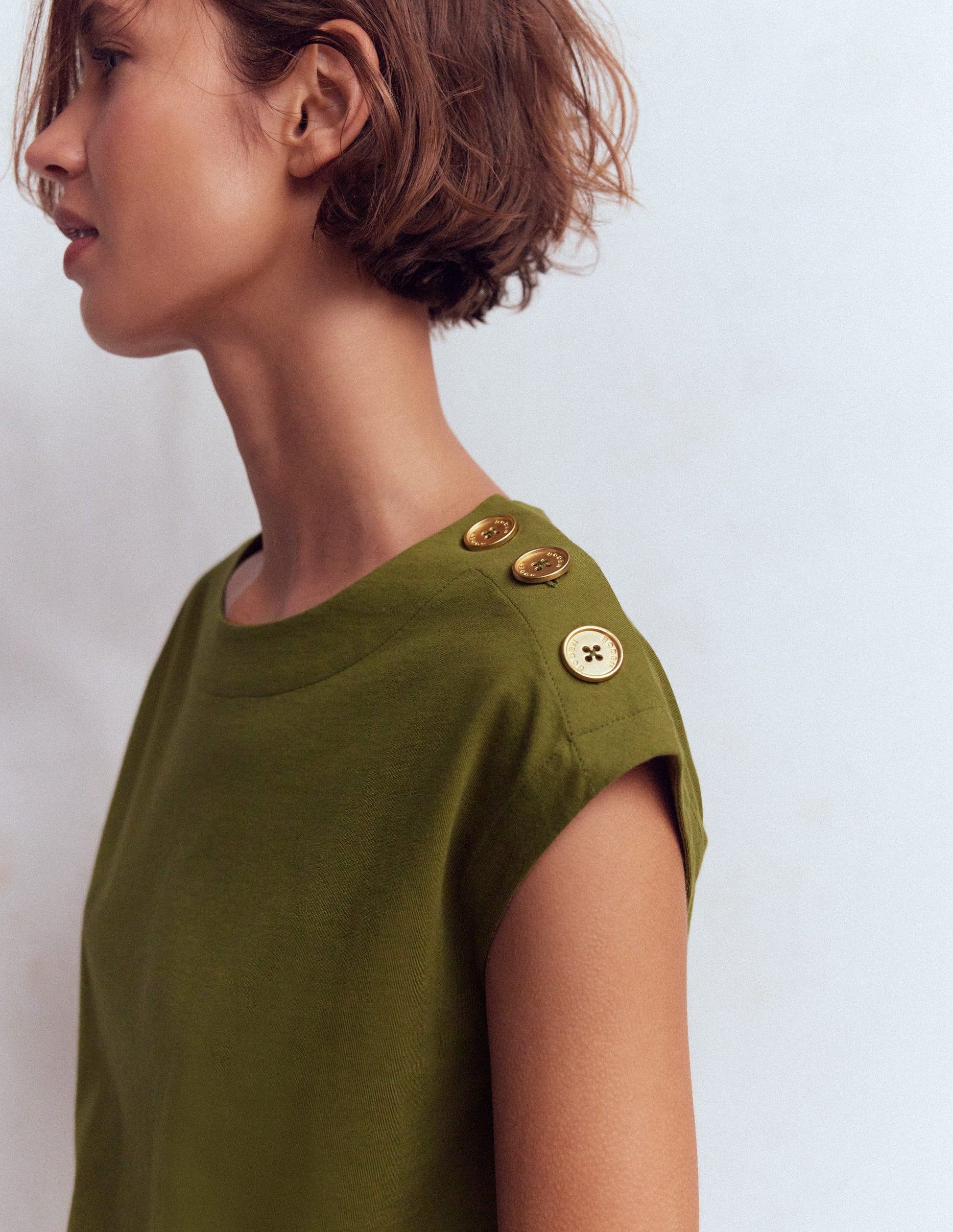 Button Detail T-Shirt-Mayfly-2