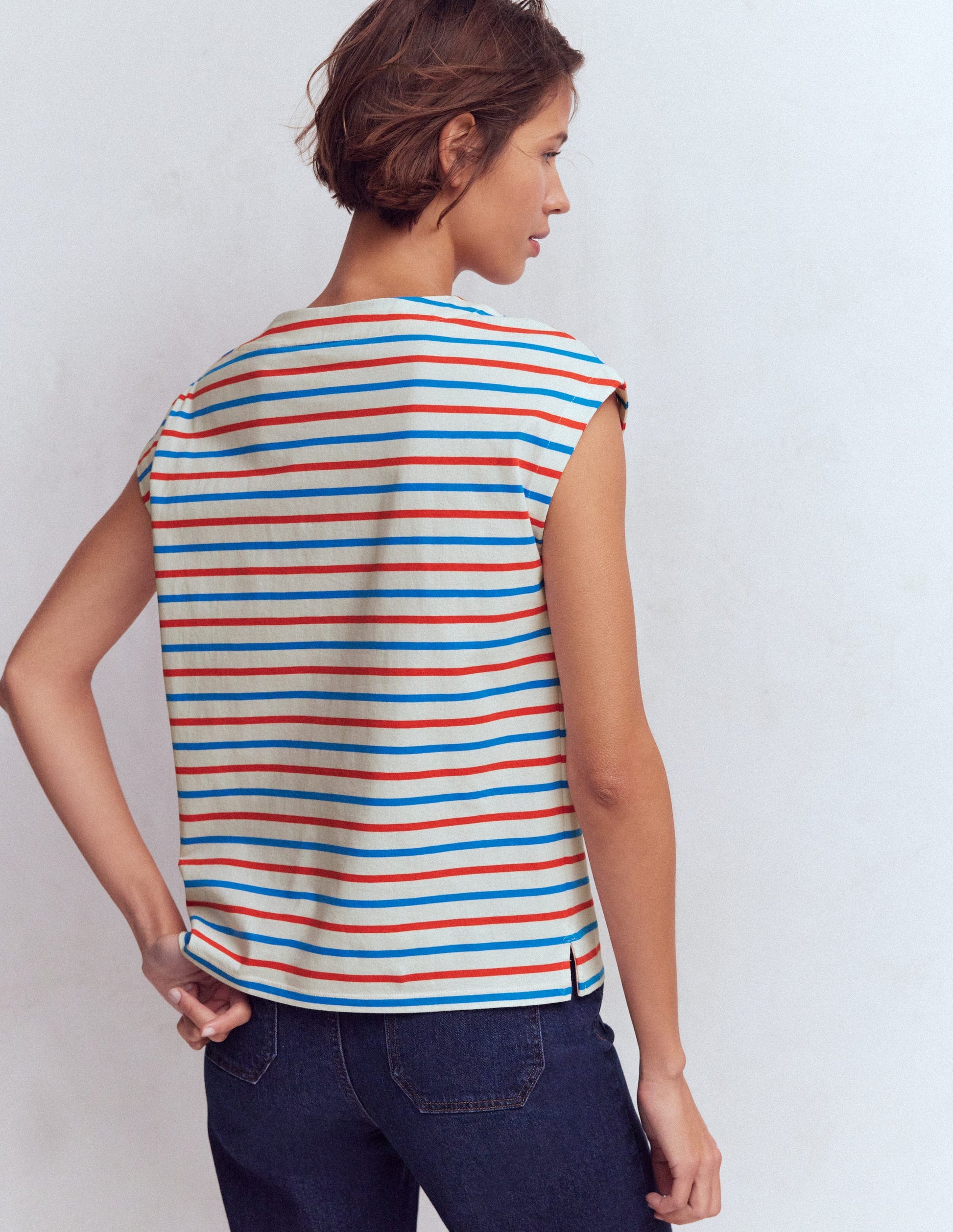 T-Shirt mit Knopfdetail-Feuerwerkskörper, Eisvogelblau-3