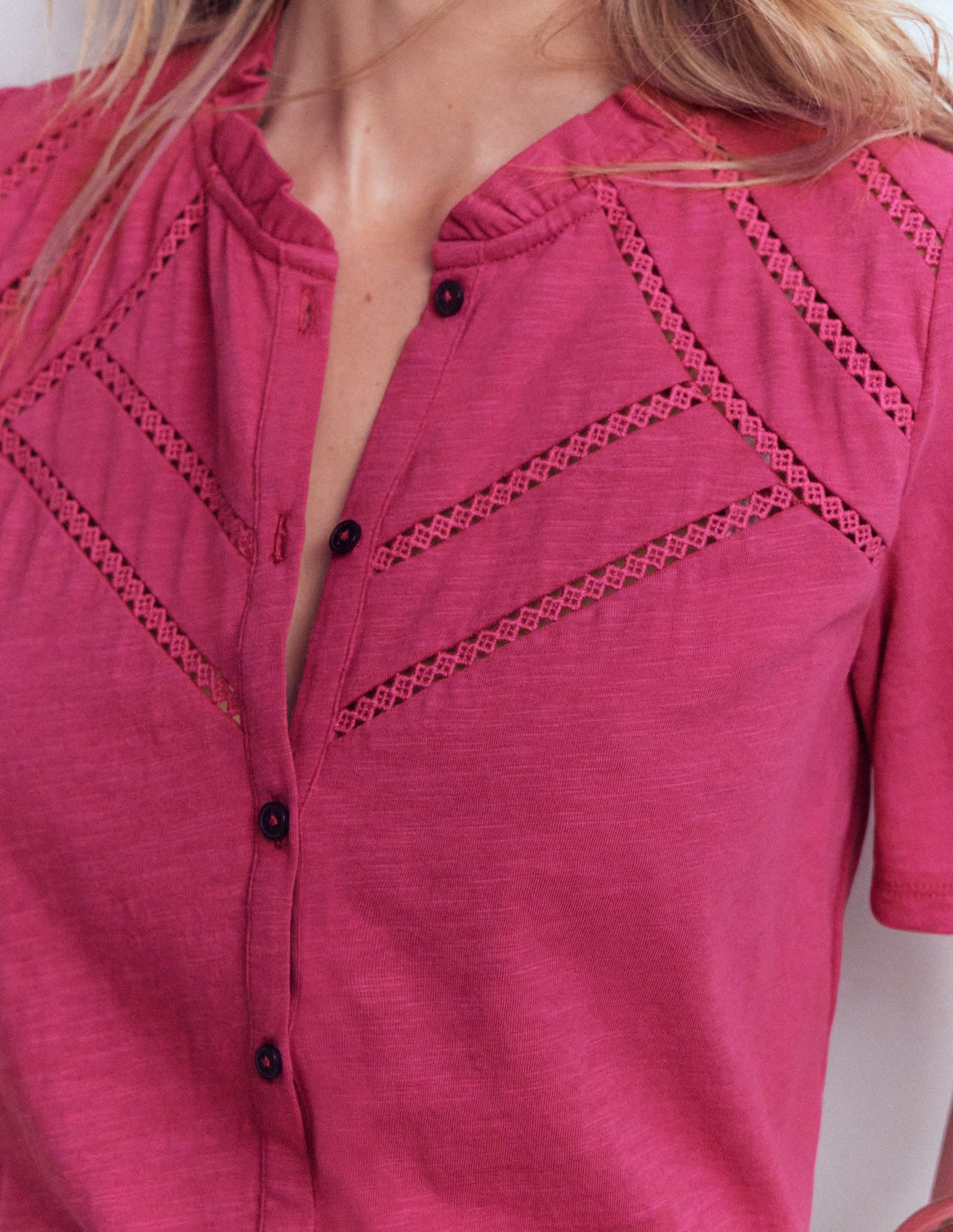 Bea Hemd mit kurzen Ärmeln-Rot Violett-2