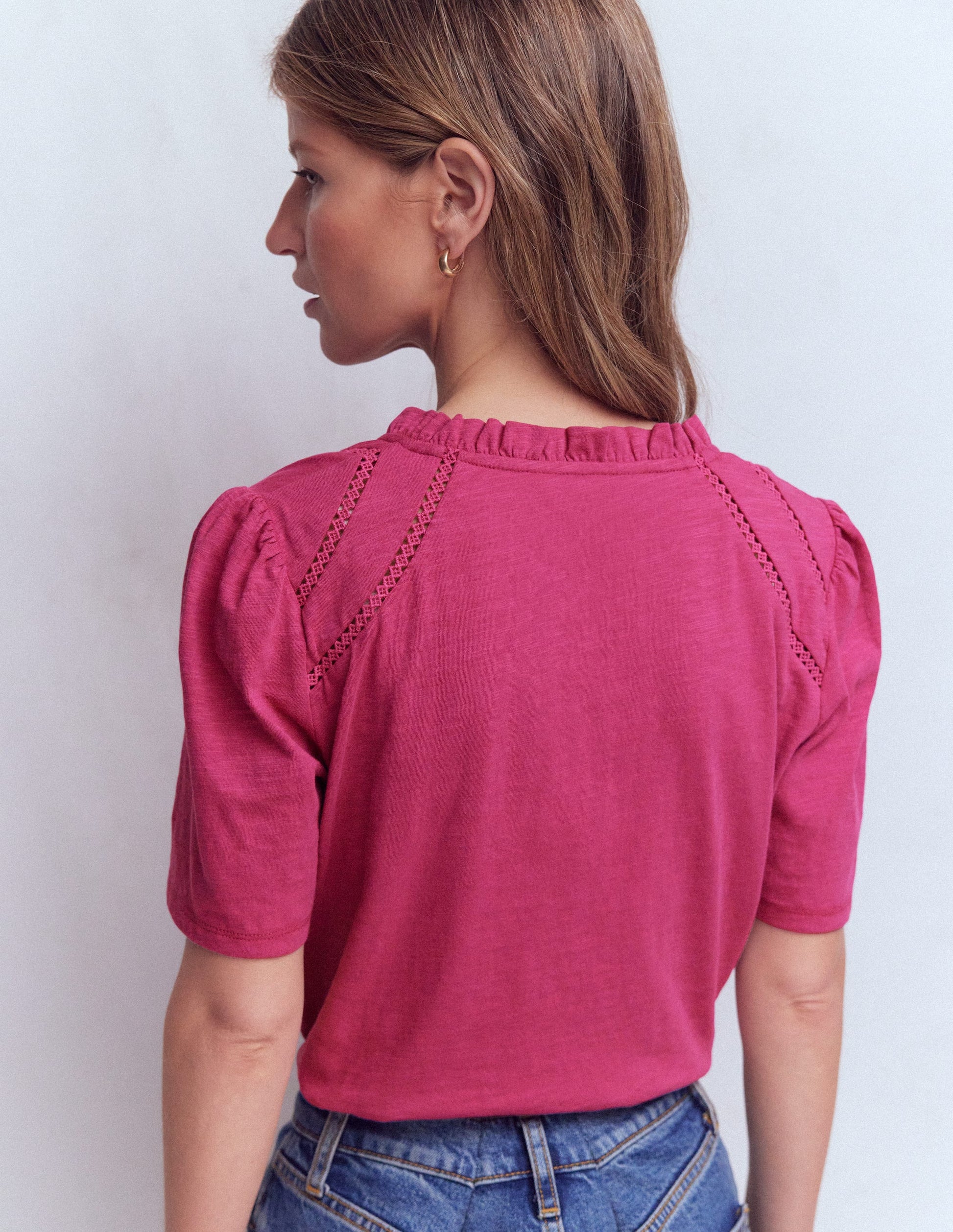 Bea Hemd mit kurzen Ärmeln-Rot Violett-3