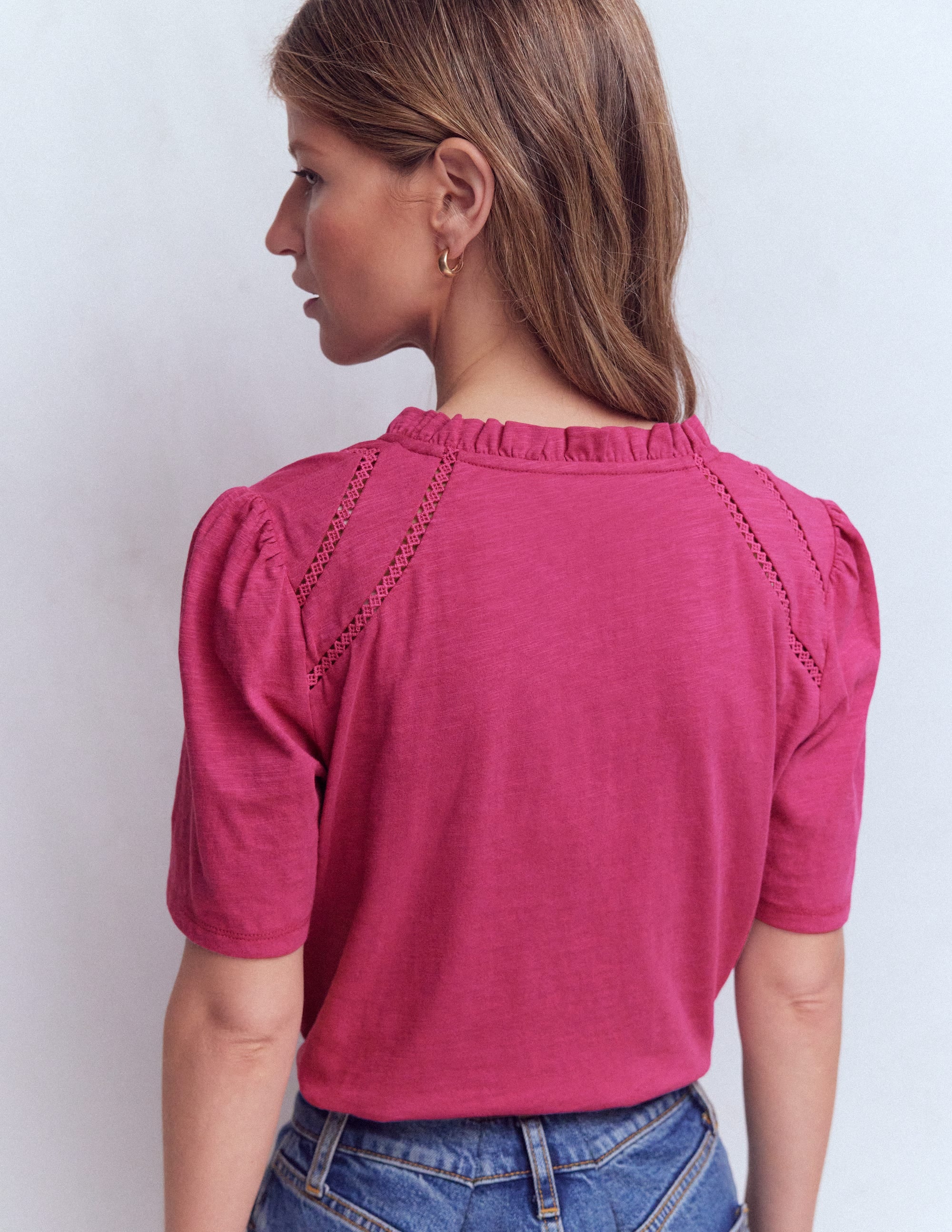 Bea Hemd mit kurzen Ärmeln-Rot Violett - Image 3