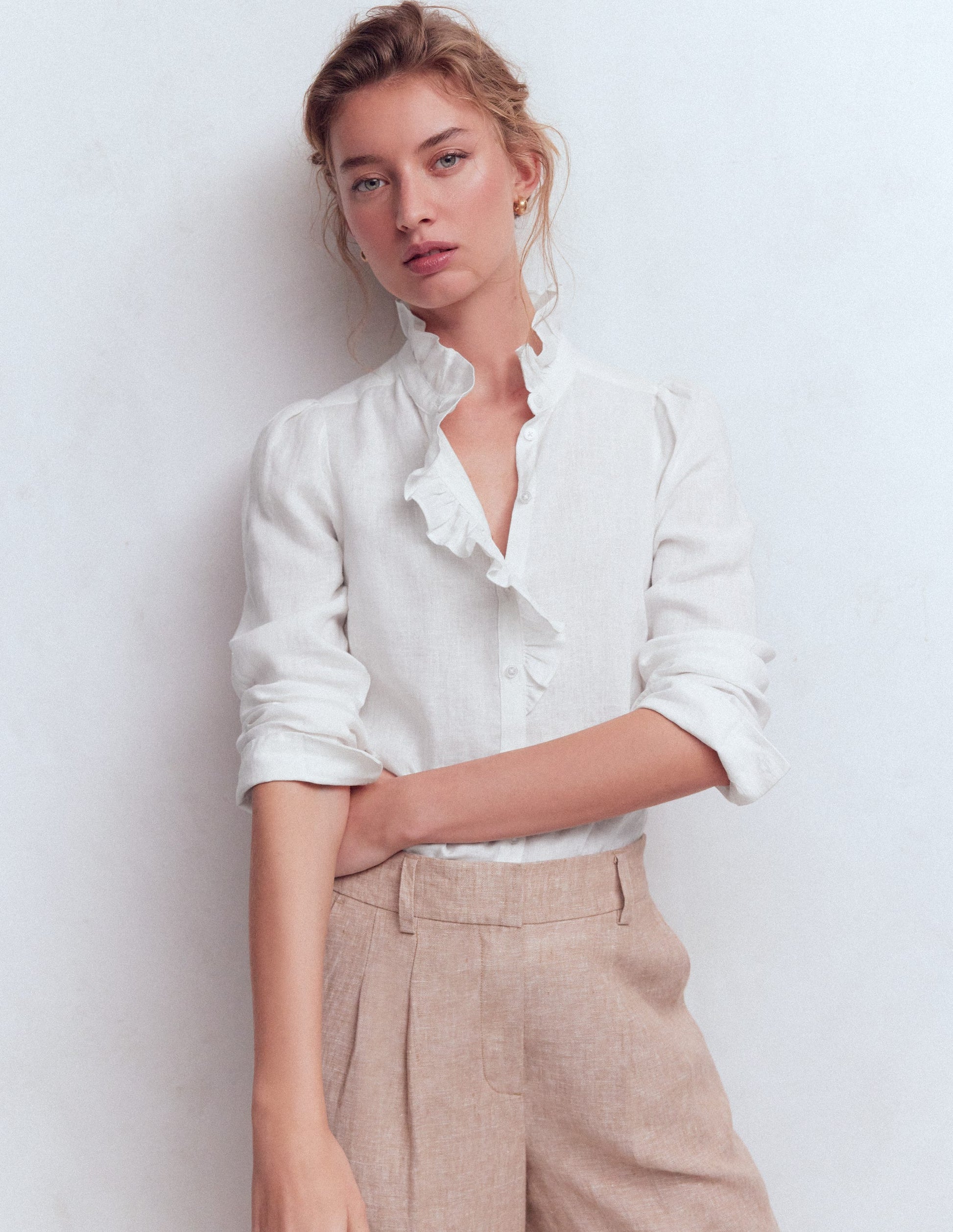 Isabel Leinenhemd mit Rüschen-Weiß-5