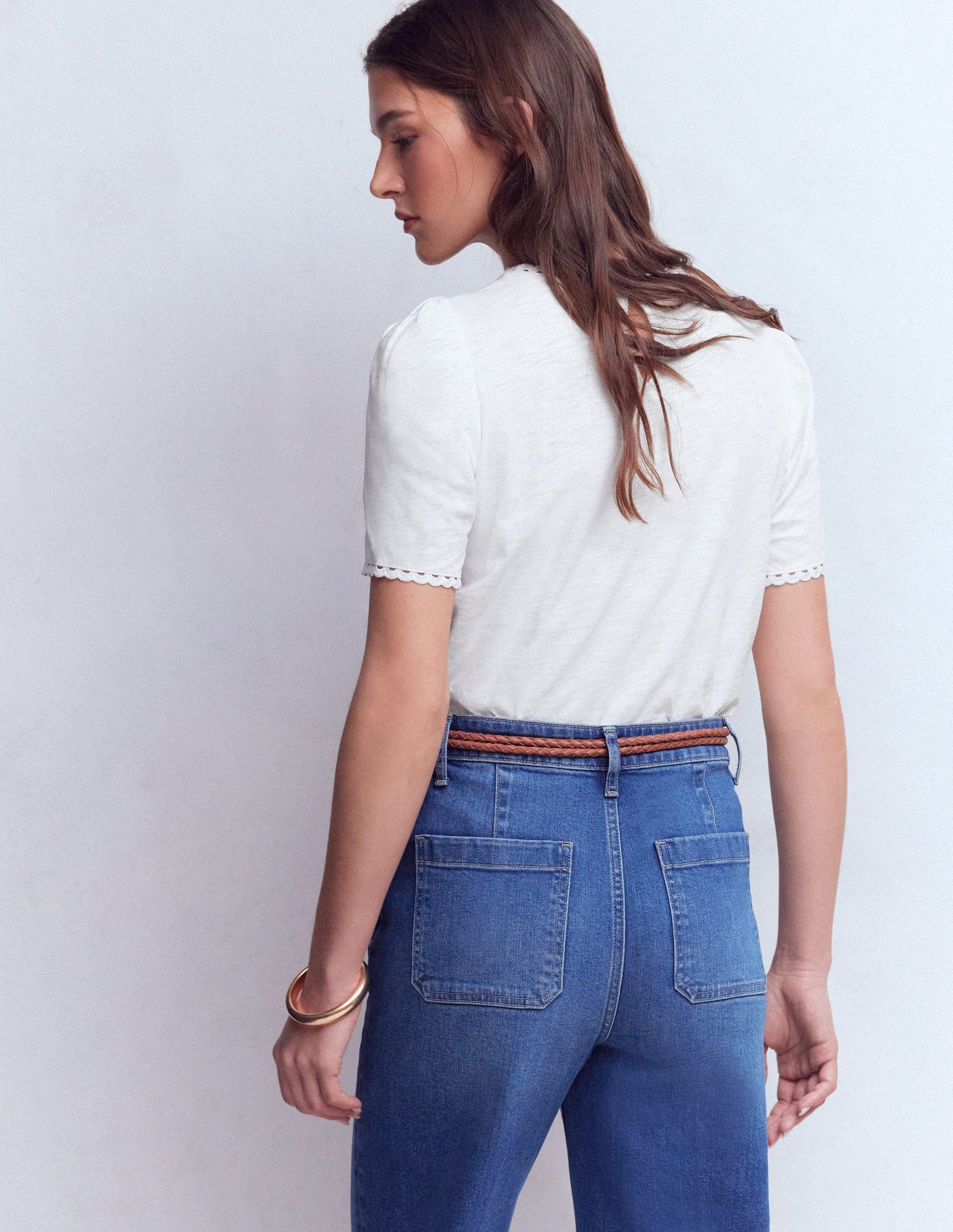 Ali T-Shirt mit Muschelsaum-Weiß-3