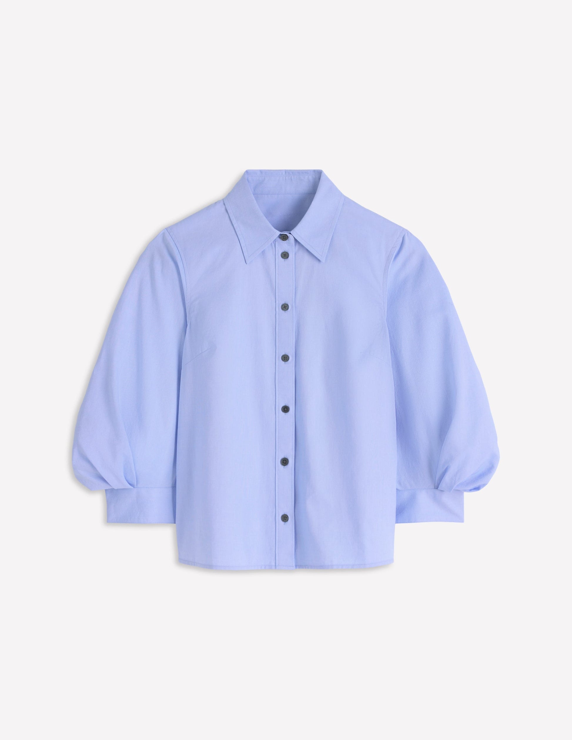 Oxfordhemd mit Puffärmeln-Französisches Blau-5