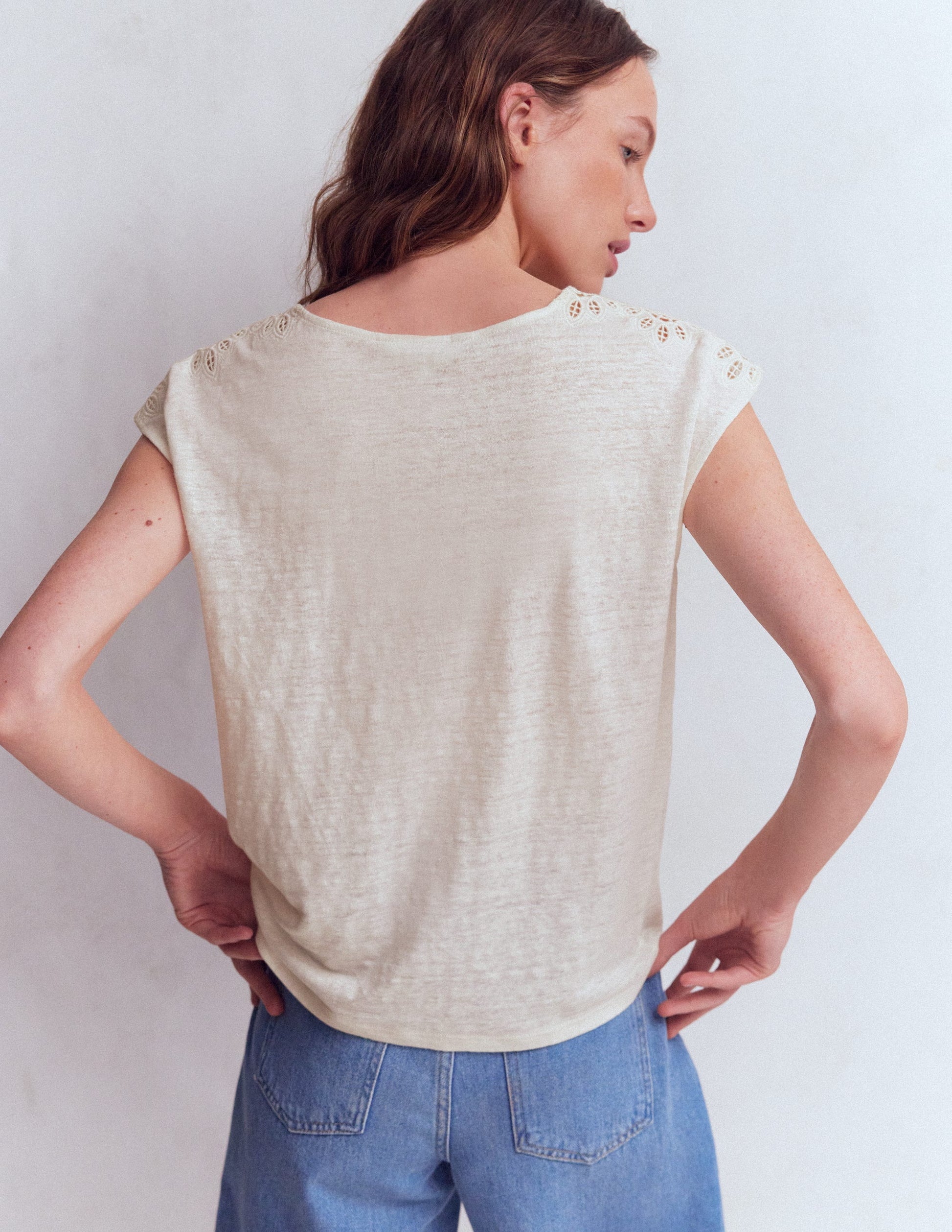 Tara Cutwork Linen Tee-Ivory-3