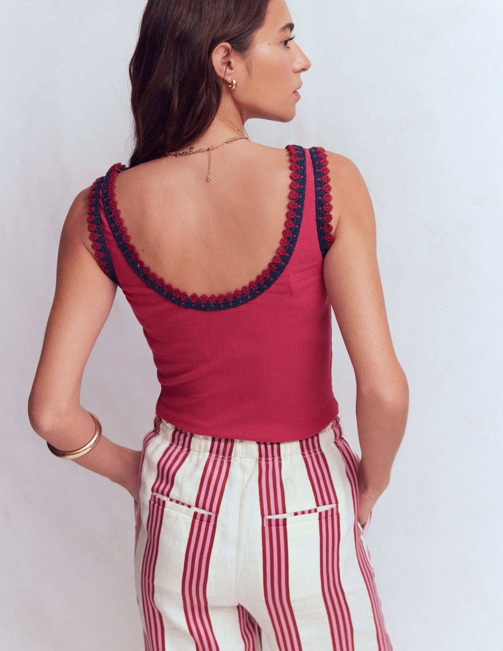 Maddie Top mit Besatz-Terrakotta-Rot - Image 3