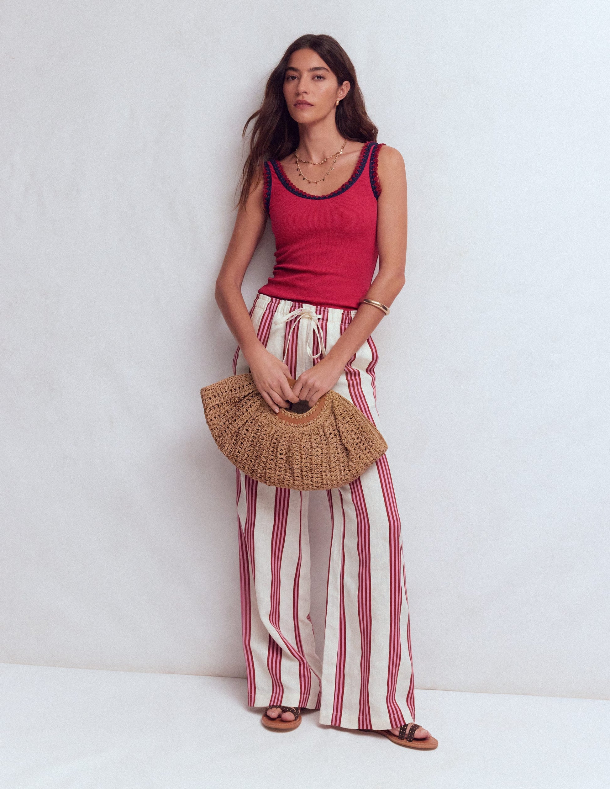 Maddie Top mit Besatz-Terrakotta-Rot-4