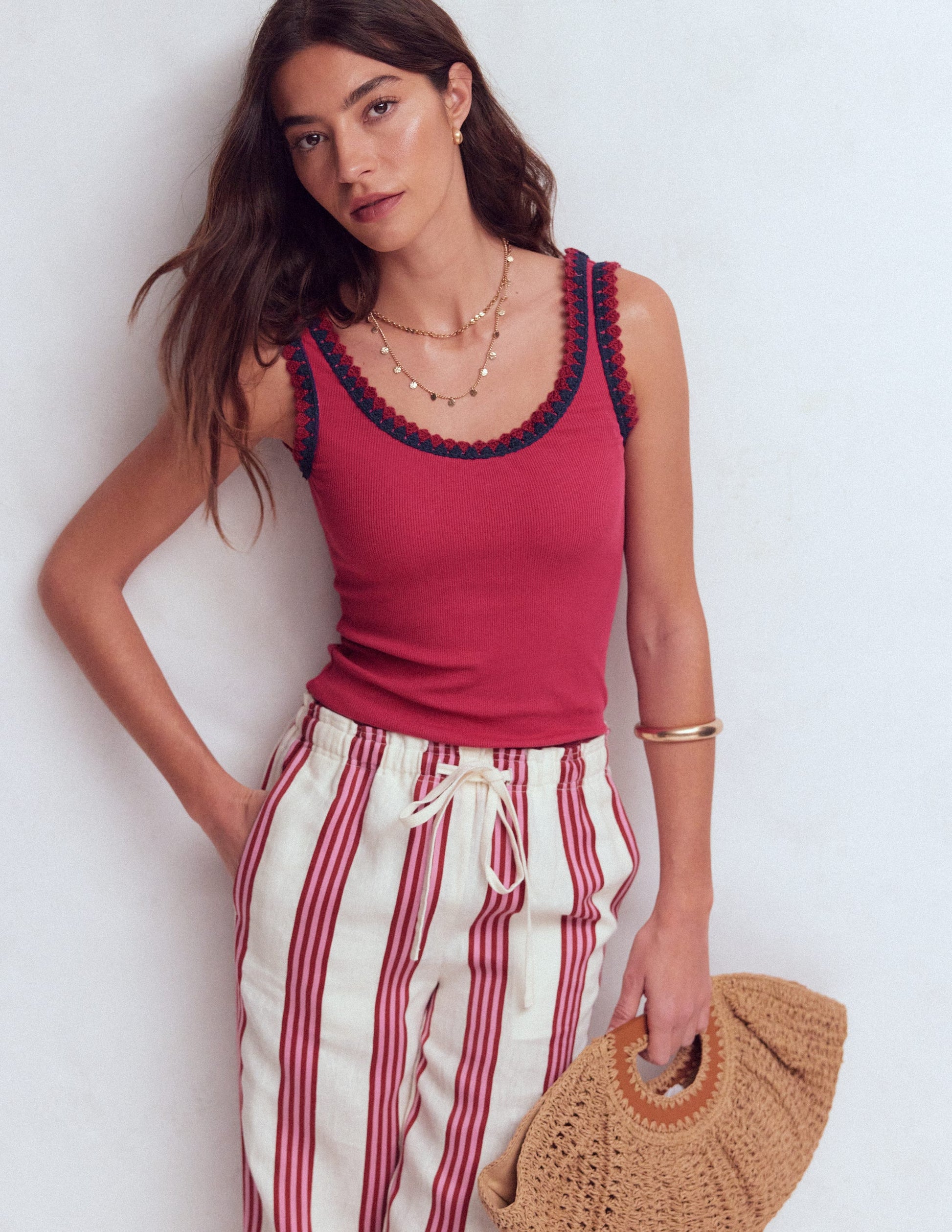 Maddie Top mit Besatz-Terrakotta-Rot-6