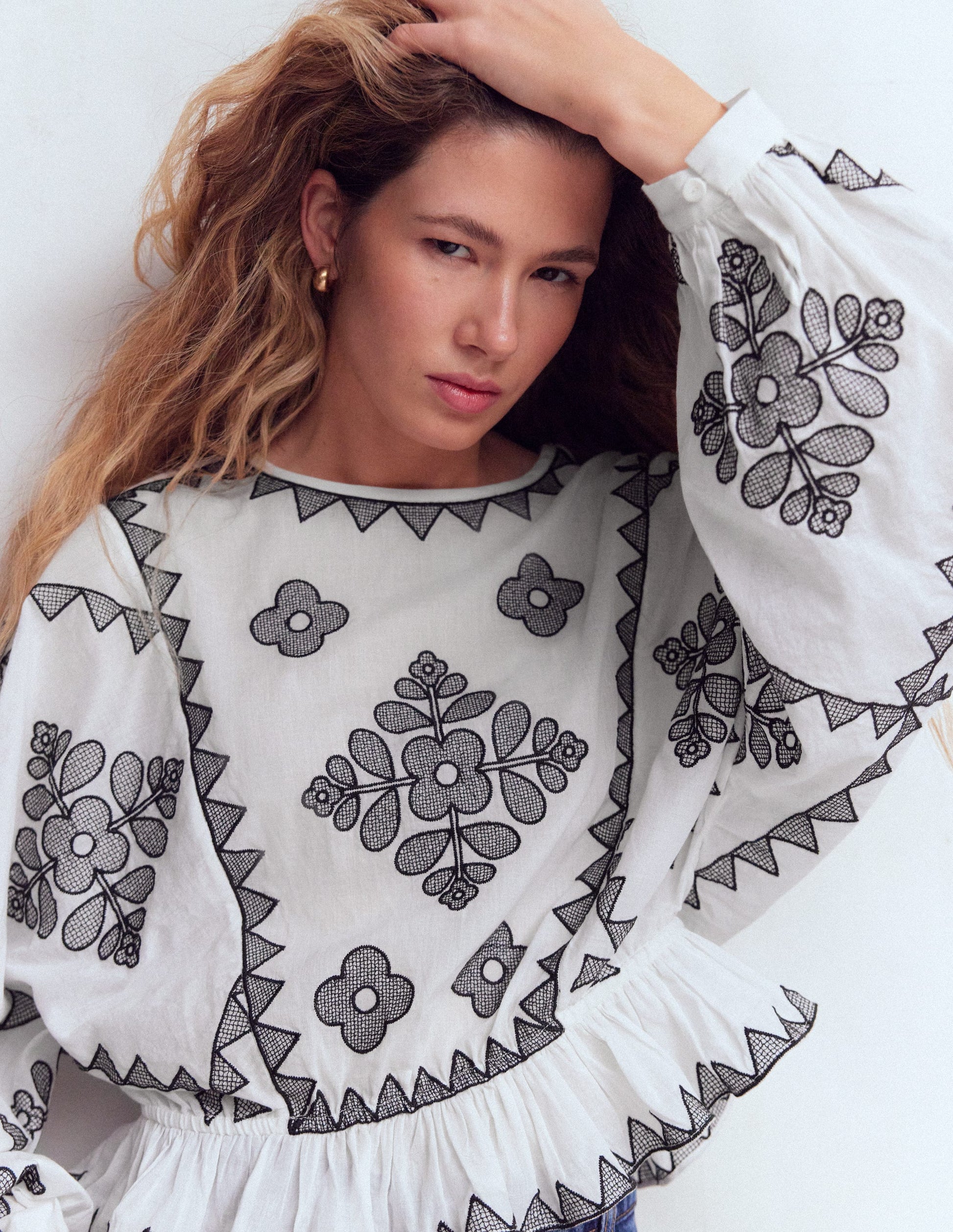 Top de vacances brodé-Ivoire-4