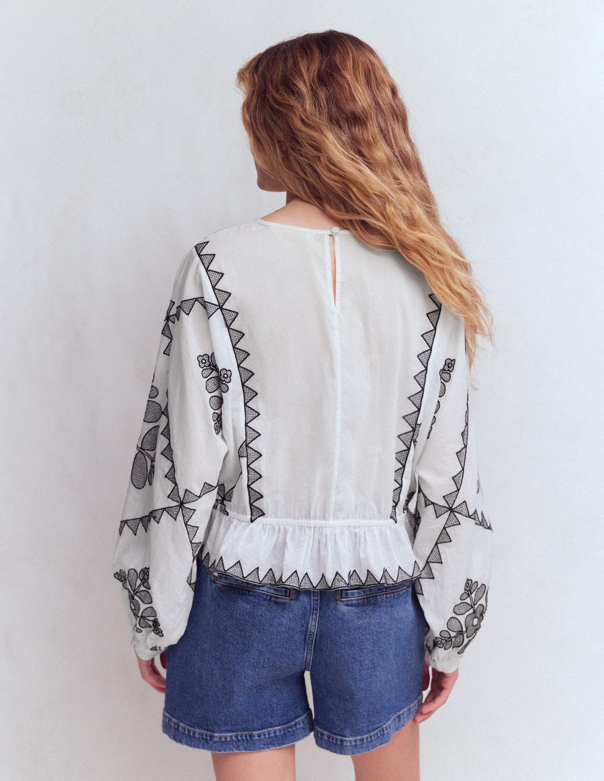 Top de vacances brodé-Ivoire-5