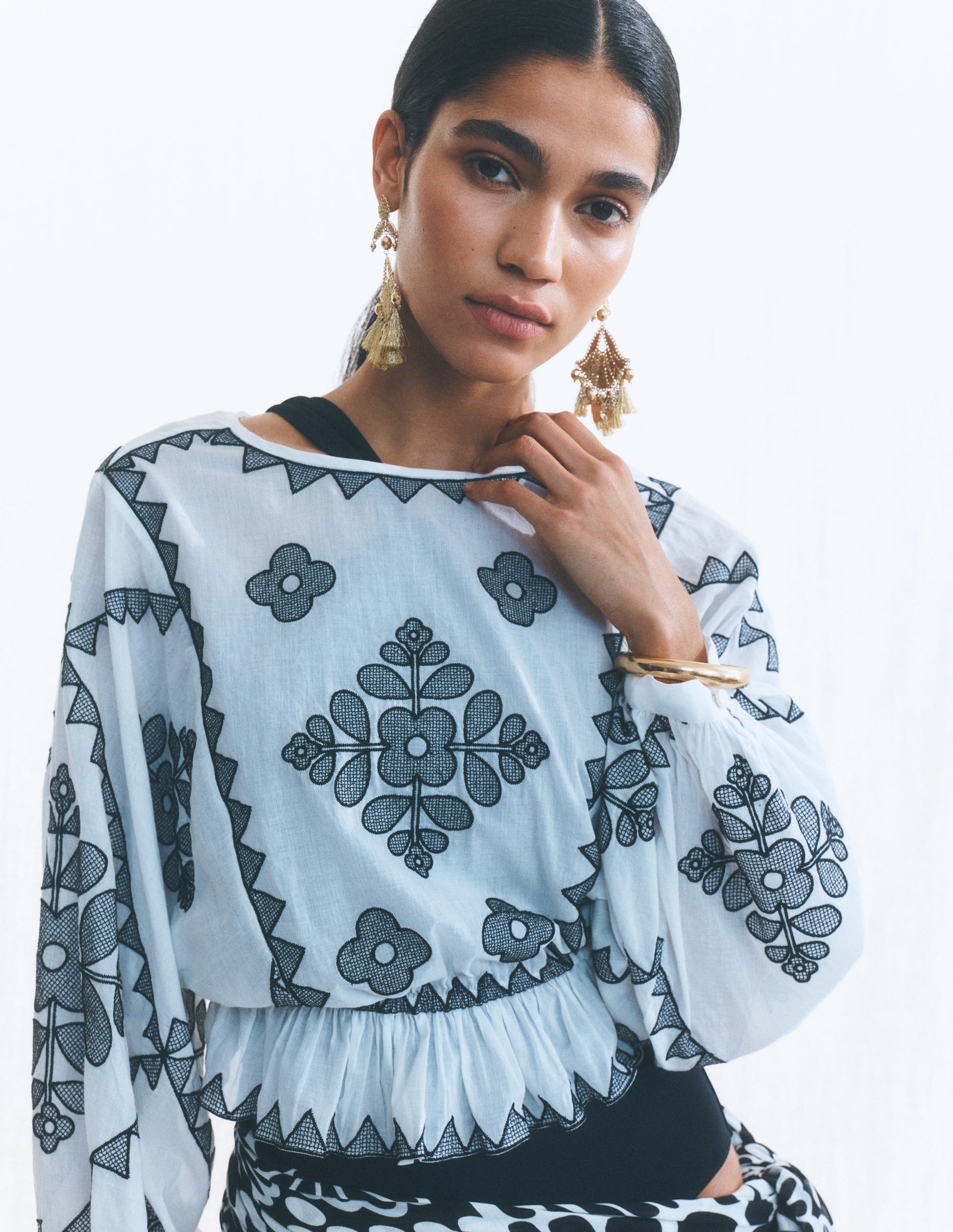 Top de vacances brodé-Ivoire-2