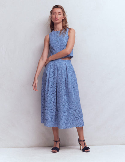 Andrea Lace Shell Top-Cornflower Blue-5