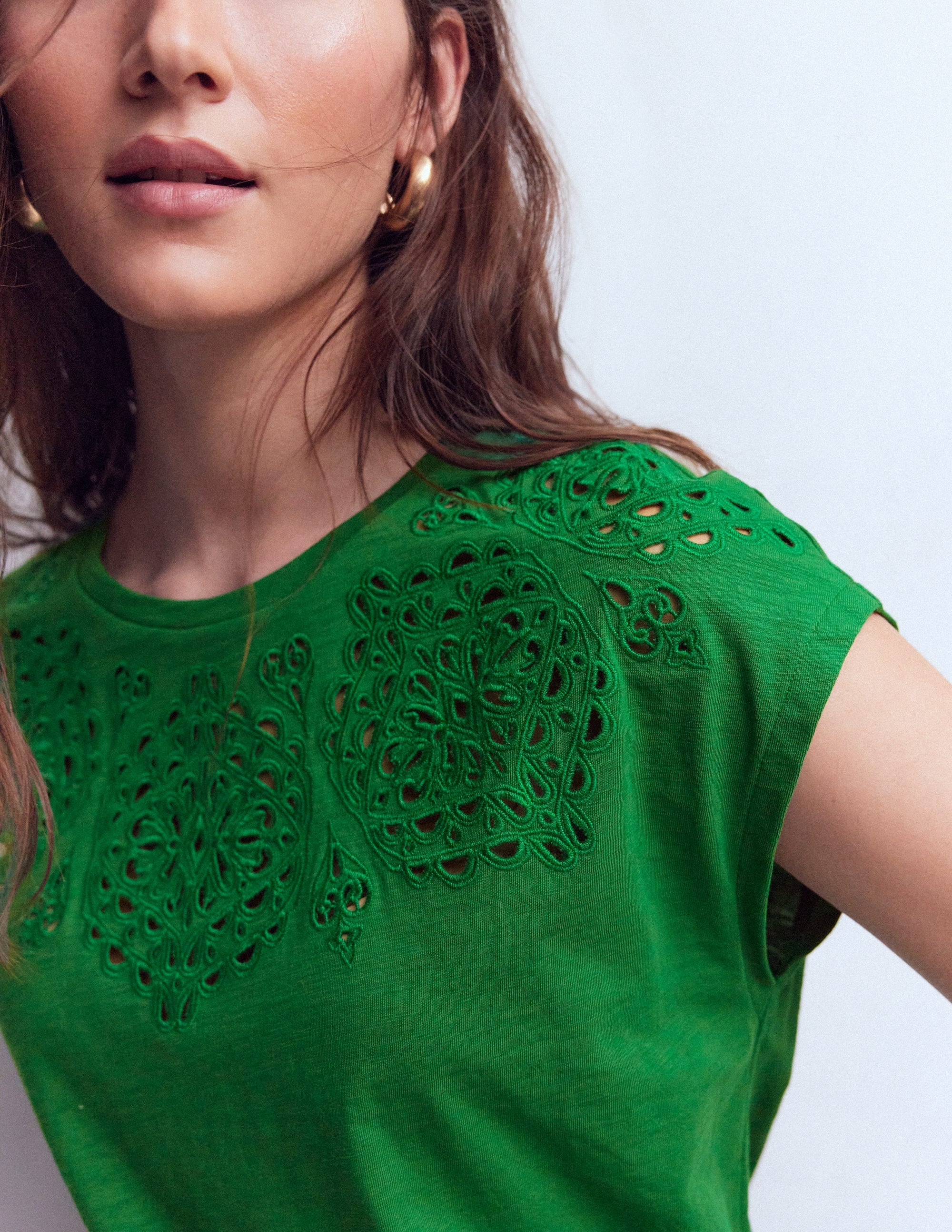T-shirt Willow à broderie anglaise-Vert frais - Image 2