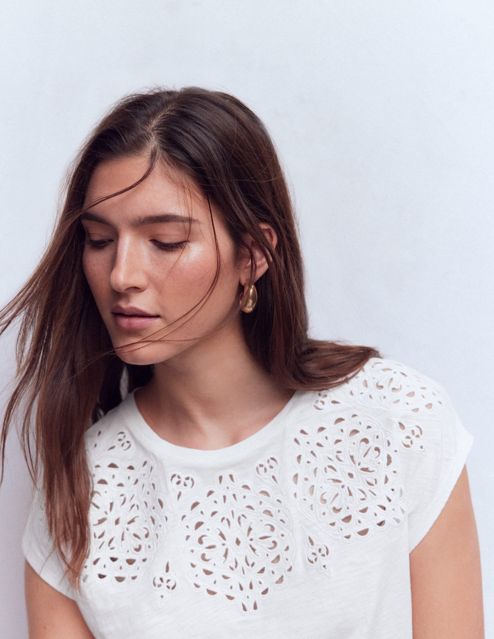 T-shirt Willow à broderie anglaise-Blanc brillant - Image 2
