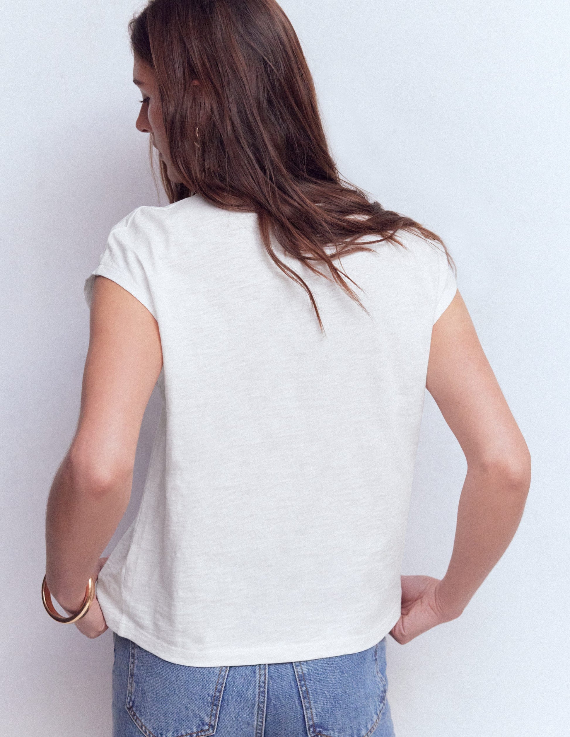 Willow T-Shirt mit Lochstickerei-Strahlendes Weiß-3